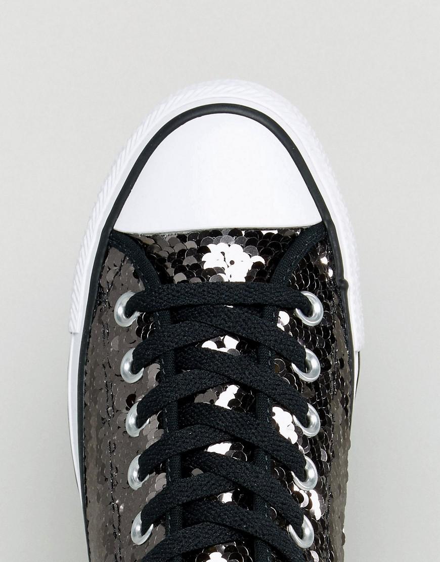 Converse Chuck Taylor High Sneakers In Black Sequin | Lyst