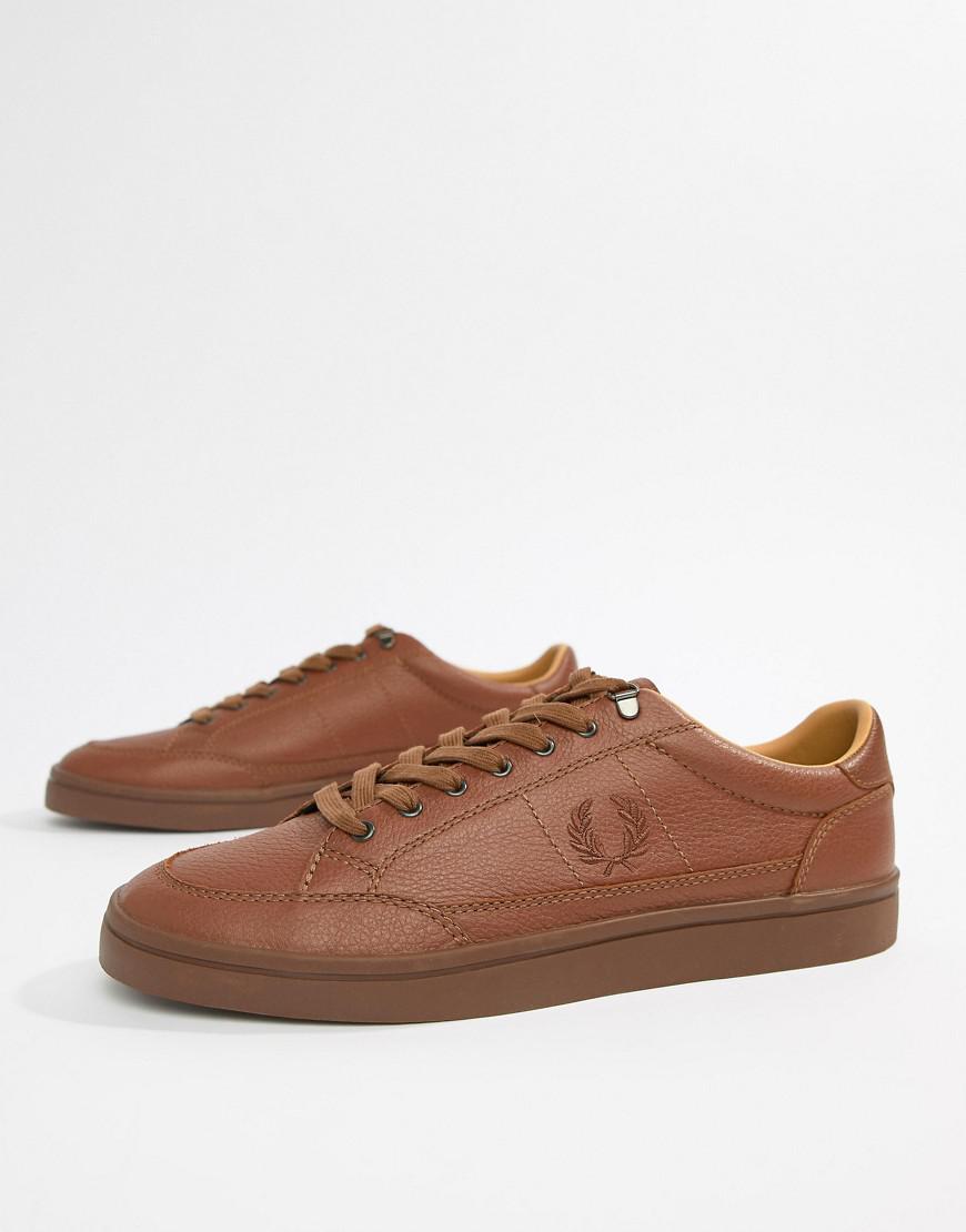 Fred Perry Brown Leather Trainers U.K., SAVE 37% - raptorunderlayment.com
