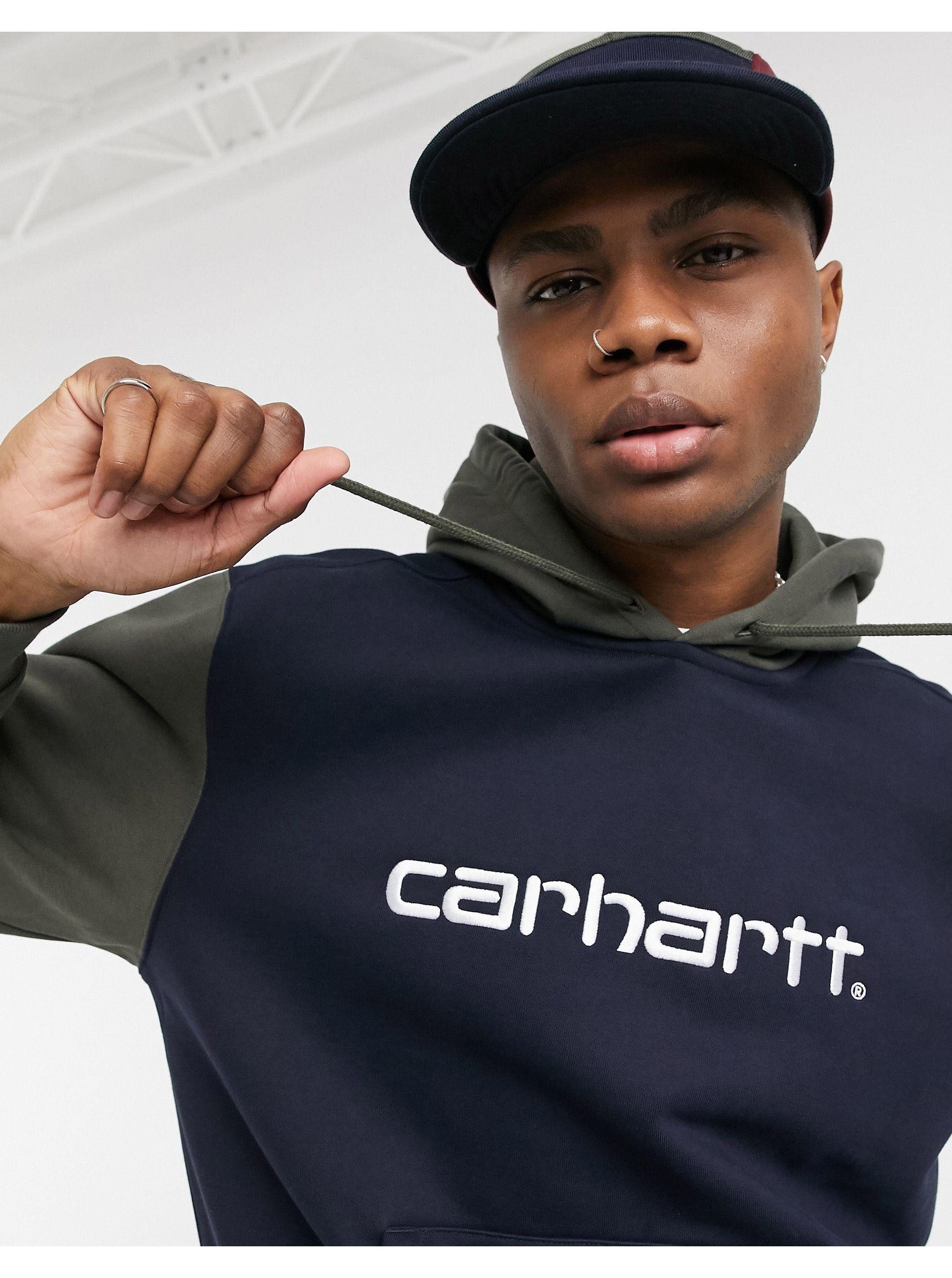 Sudadera con capucha y logo serigrafiado tricolor en Carhartt WIP de  Algodón de color Azul para hombre | Lyst