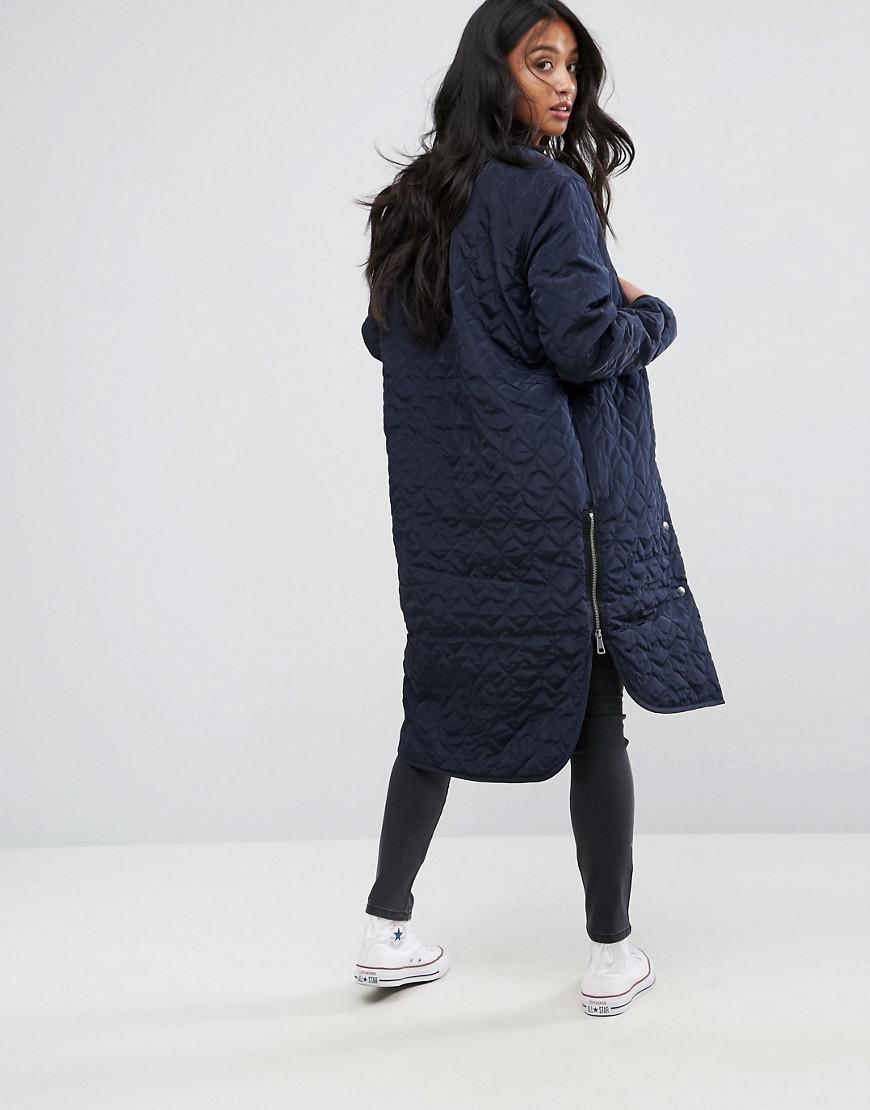 Noisy May Synthetic Quilted Padded Jacket in Navy (Blue) - Lyst