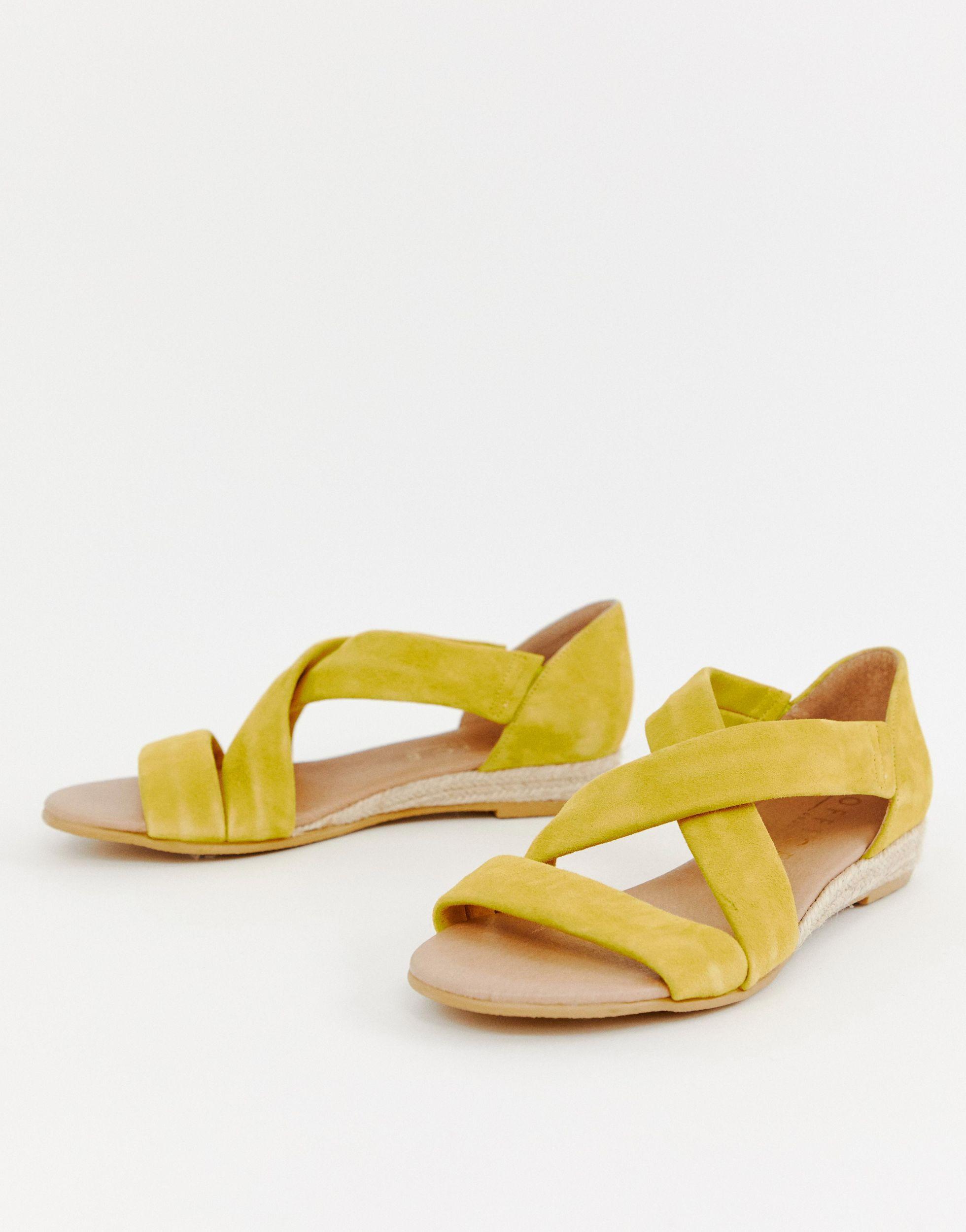 bright yellow flat sandals