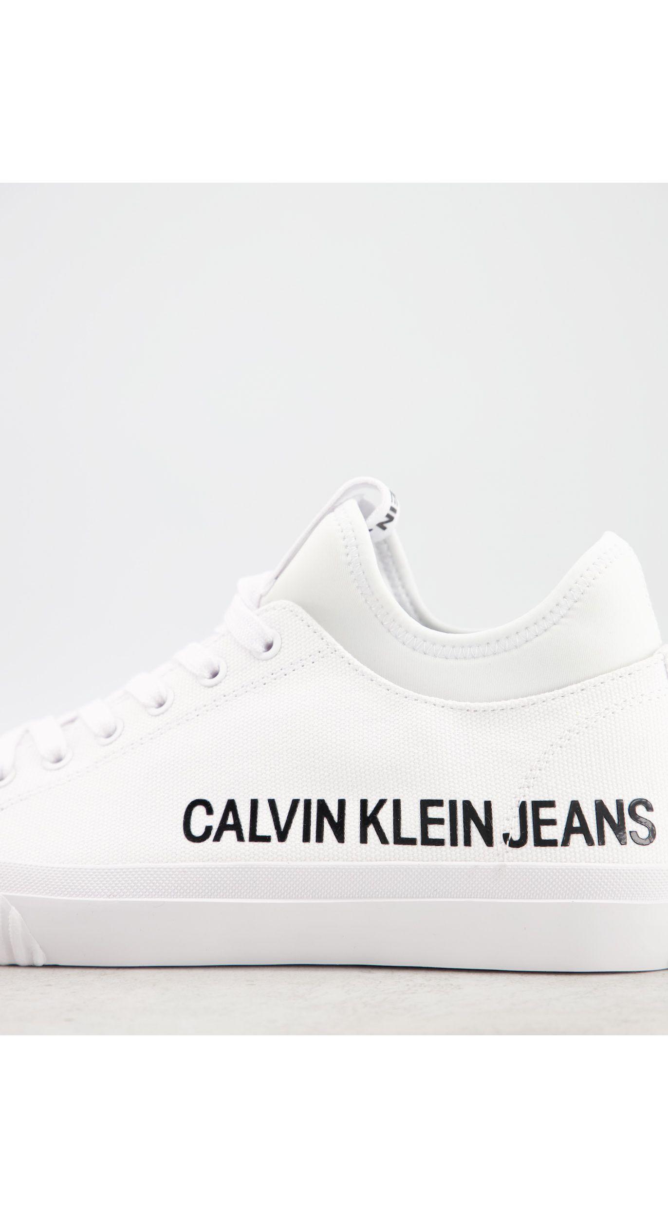 Calvin Klein Denim Jeans Icarus Trainers in White for Men | Lyst