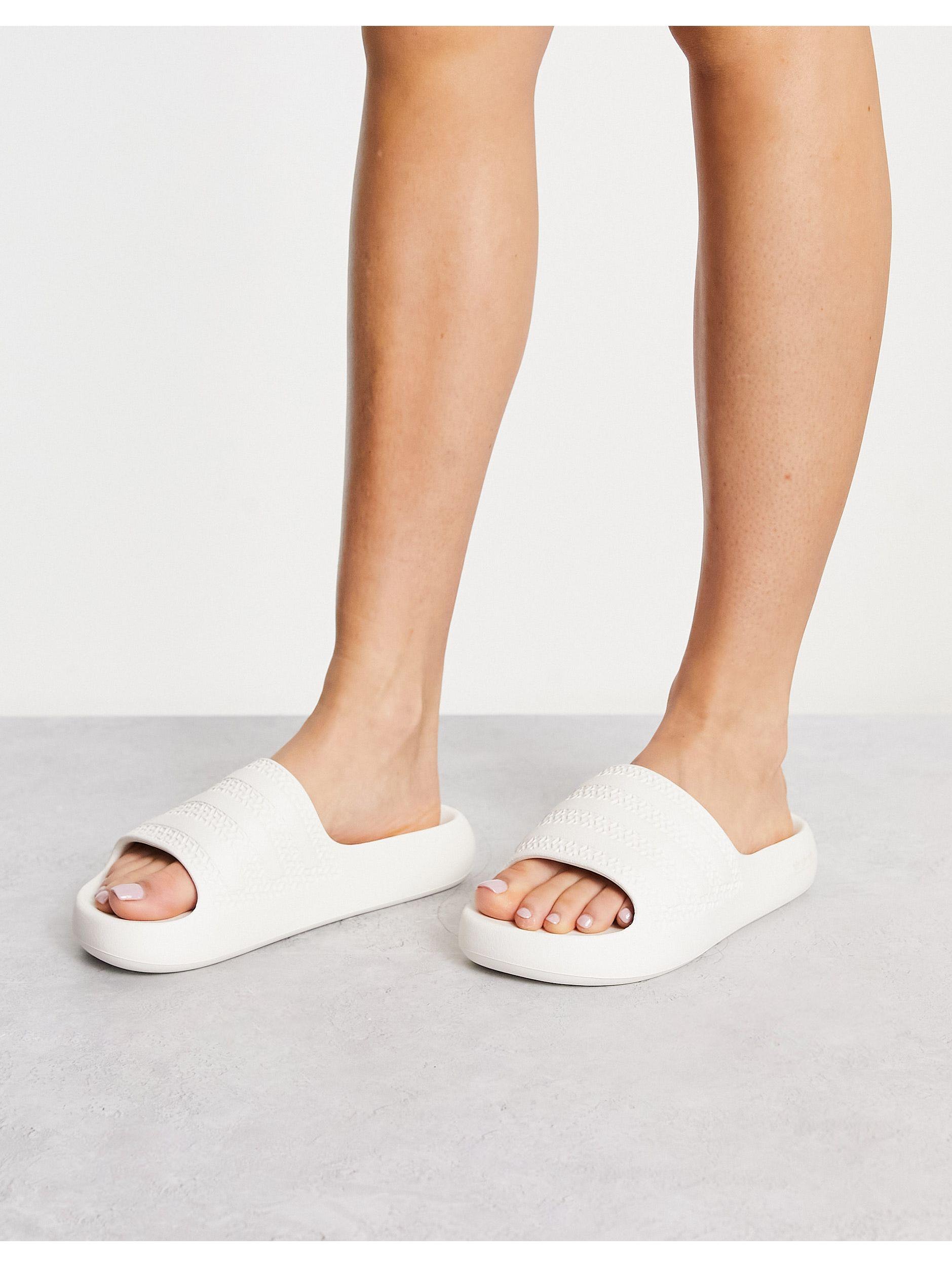 adidas Originals Adilette Ayoon Sliders in White Lyst
