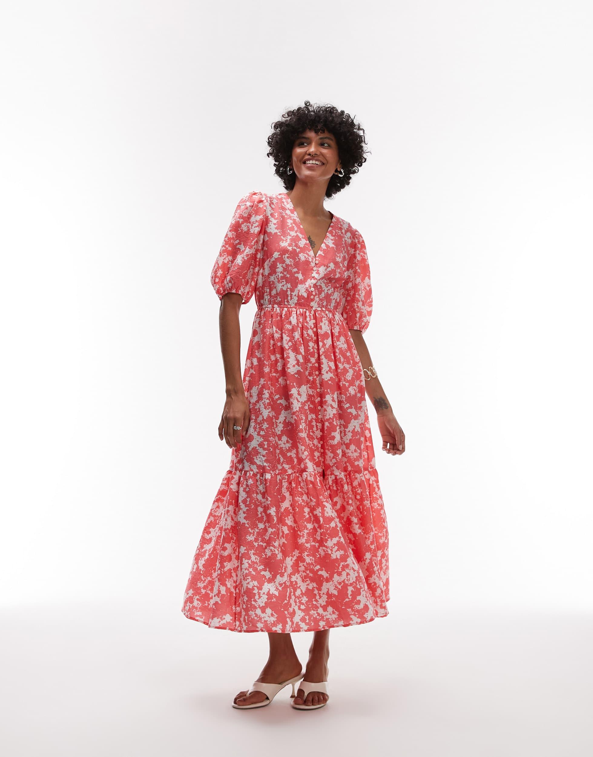 chinese dress ladies Tiered Button-Down Maxi Dress Small main image 1