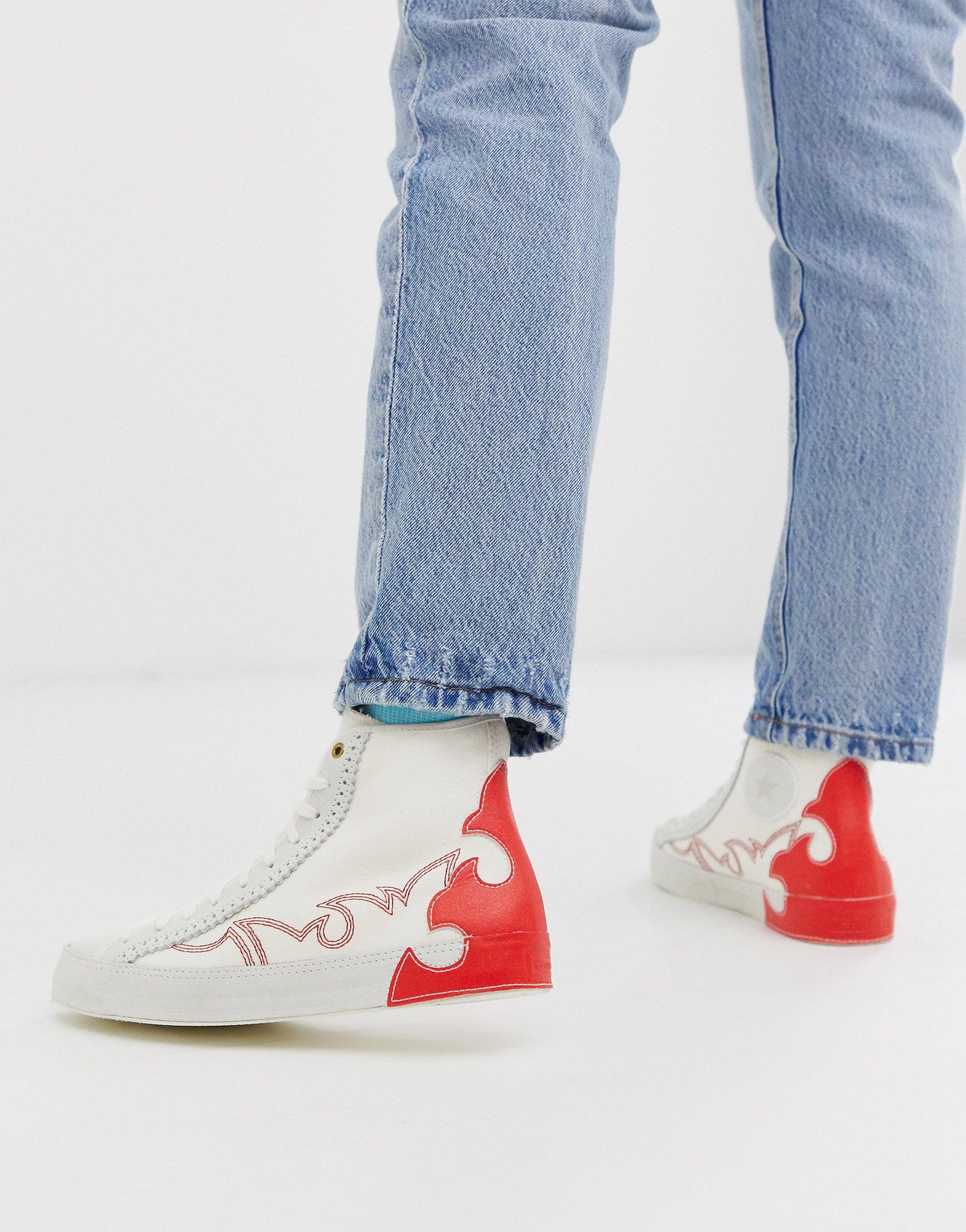 Converse Leather White Western Sasha Hi 