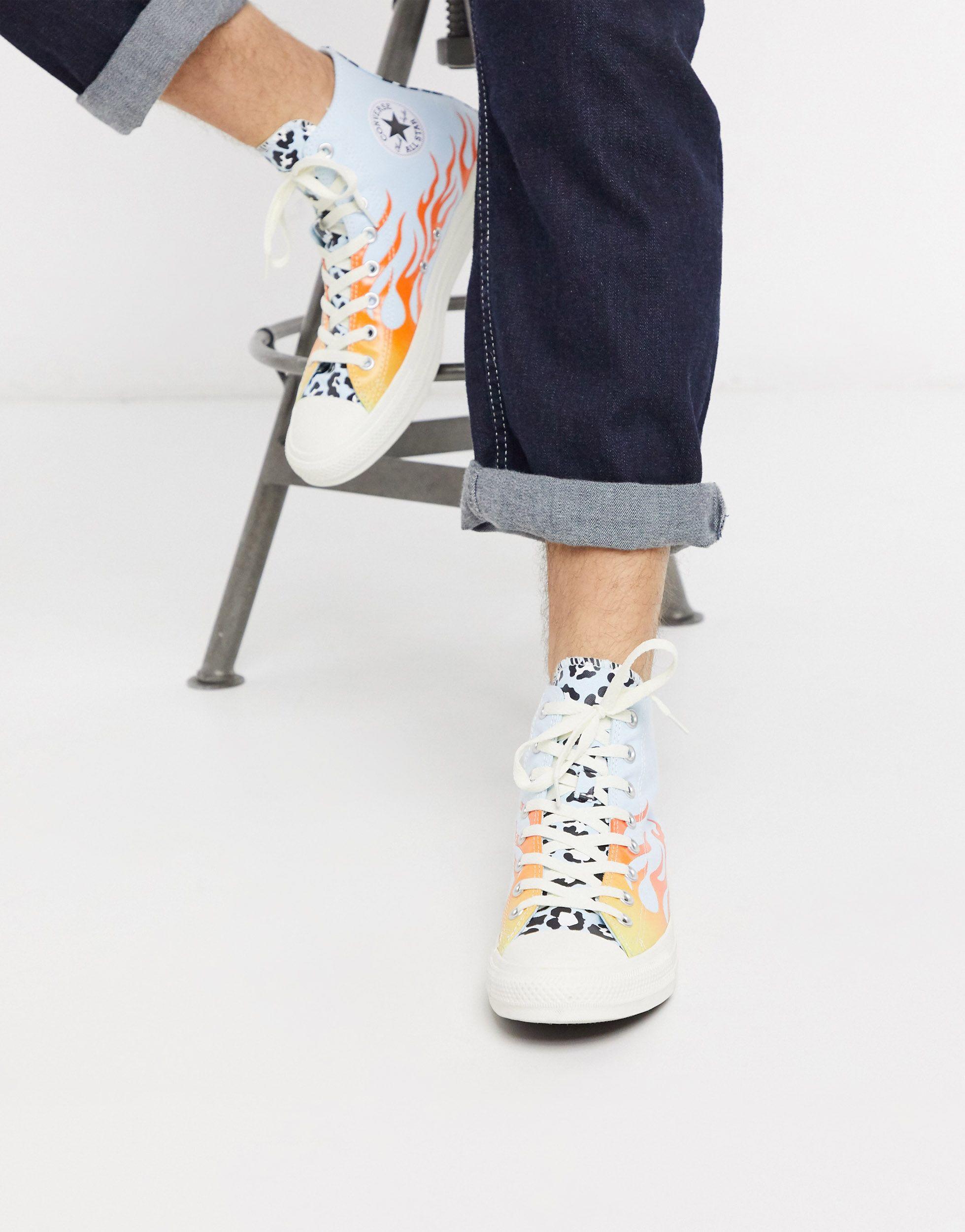 Chuck taylor all star archival - baskets montantes à imprimés flammes et  léopard - colore Caoutchouc Converse pour homme en coloris Bleu | Lyst