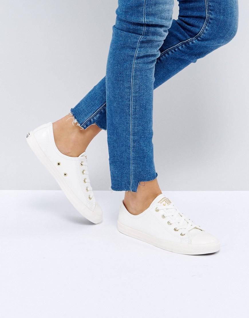 Converse White & Gold All Star Dainty Gs Ox Trainers Top Sellers, SAVE 57%  - aveclumiere.com