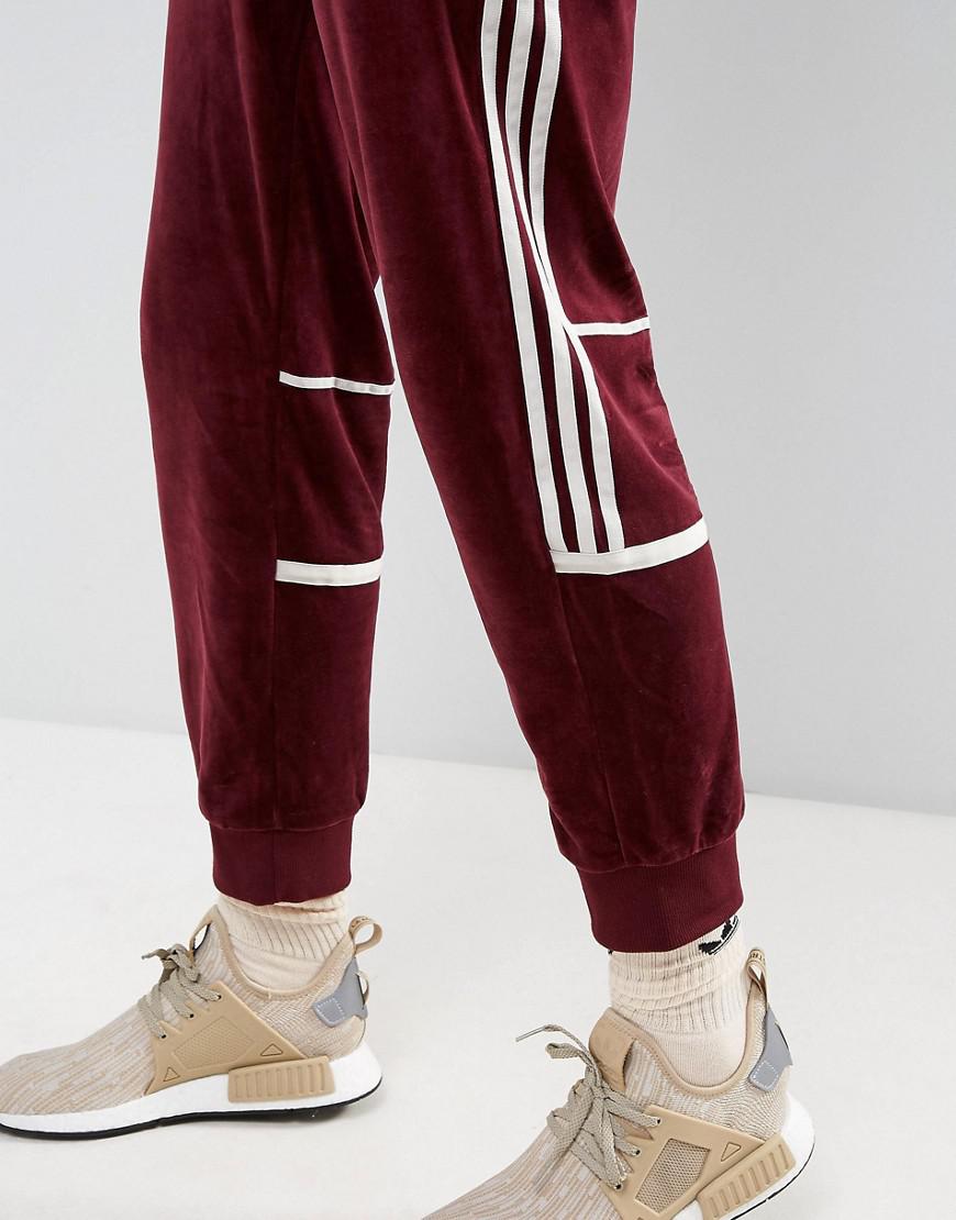 adidas Originals Cotton Challenger Velour Track Jogger In Red Br2180 ...