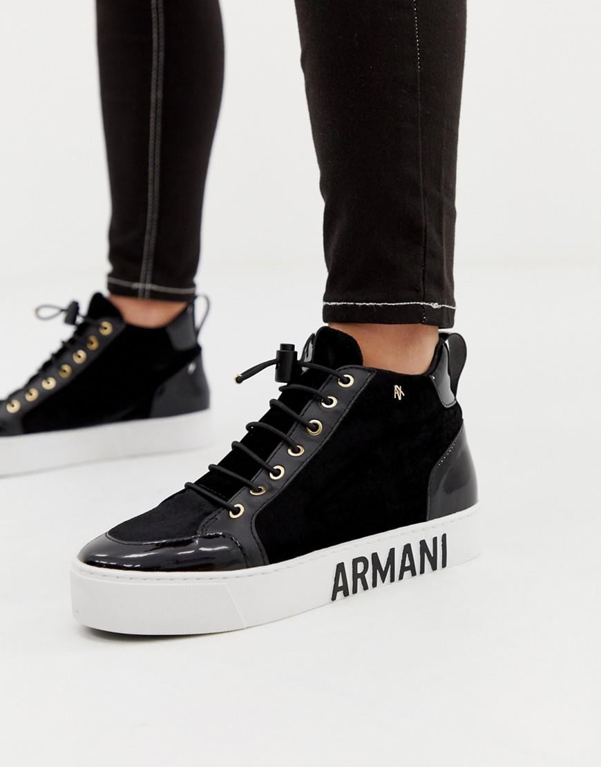Sale > armani high top sneakers > in stock