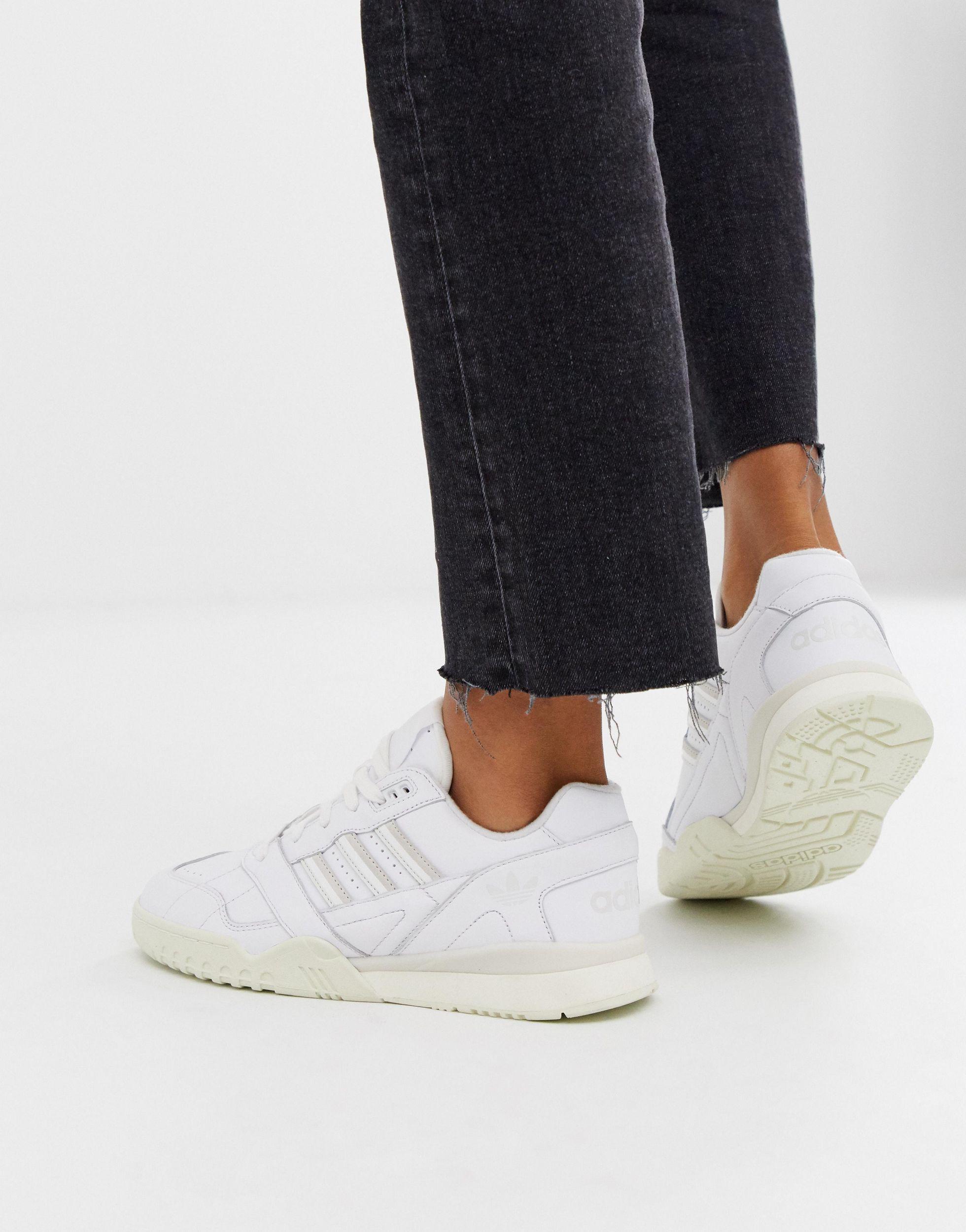 adidas Originals Leather White A-r Trainers - Lyst