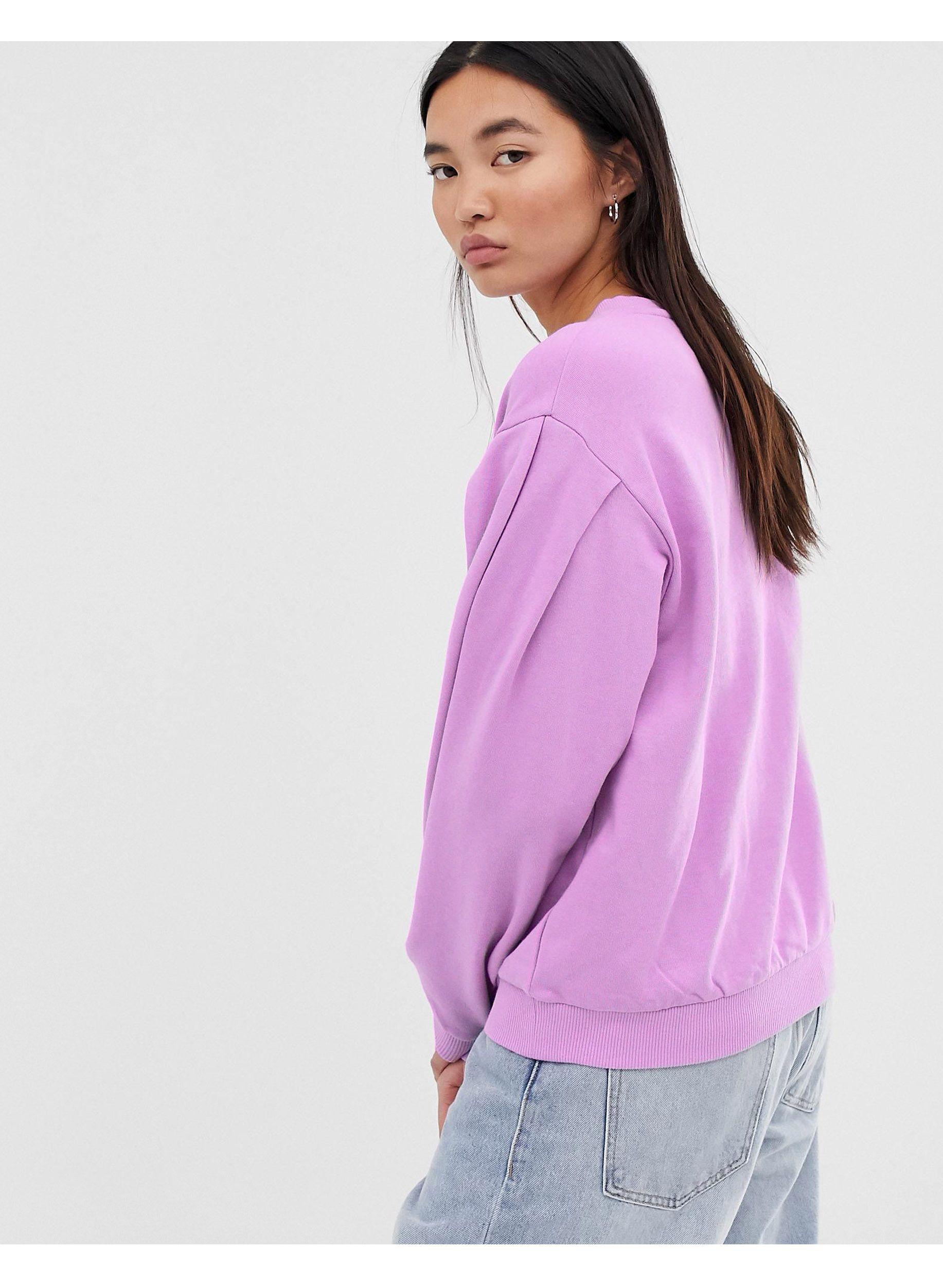 purple oversized sweatshirt
