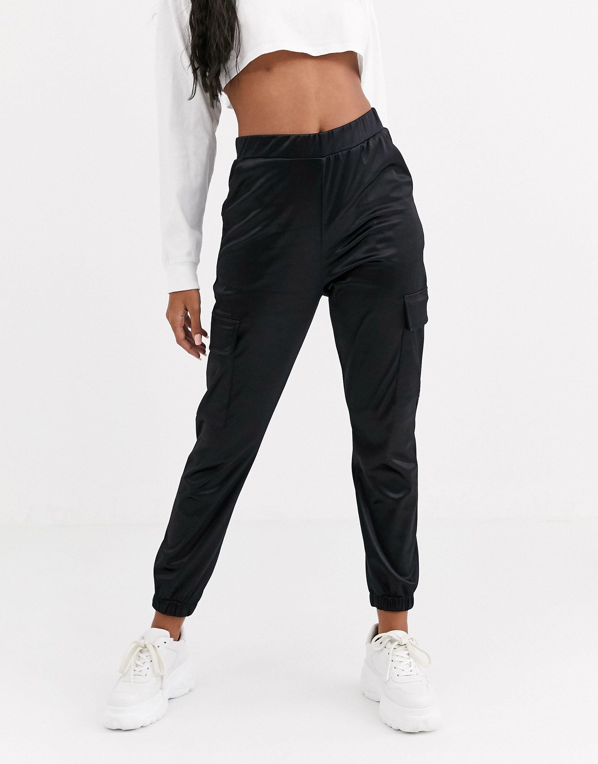 ASOS Satin jogger With Pockets in Black - Lyst