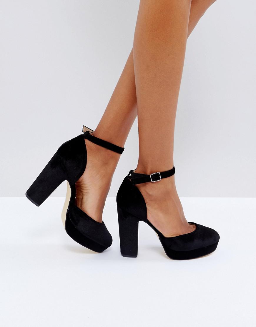 black velvet platform shoes