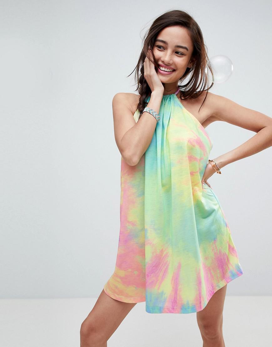 tie dye beach cover up dress