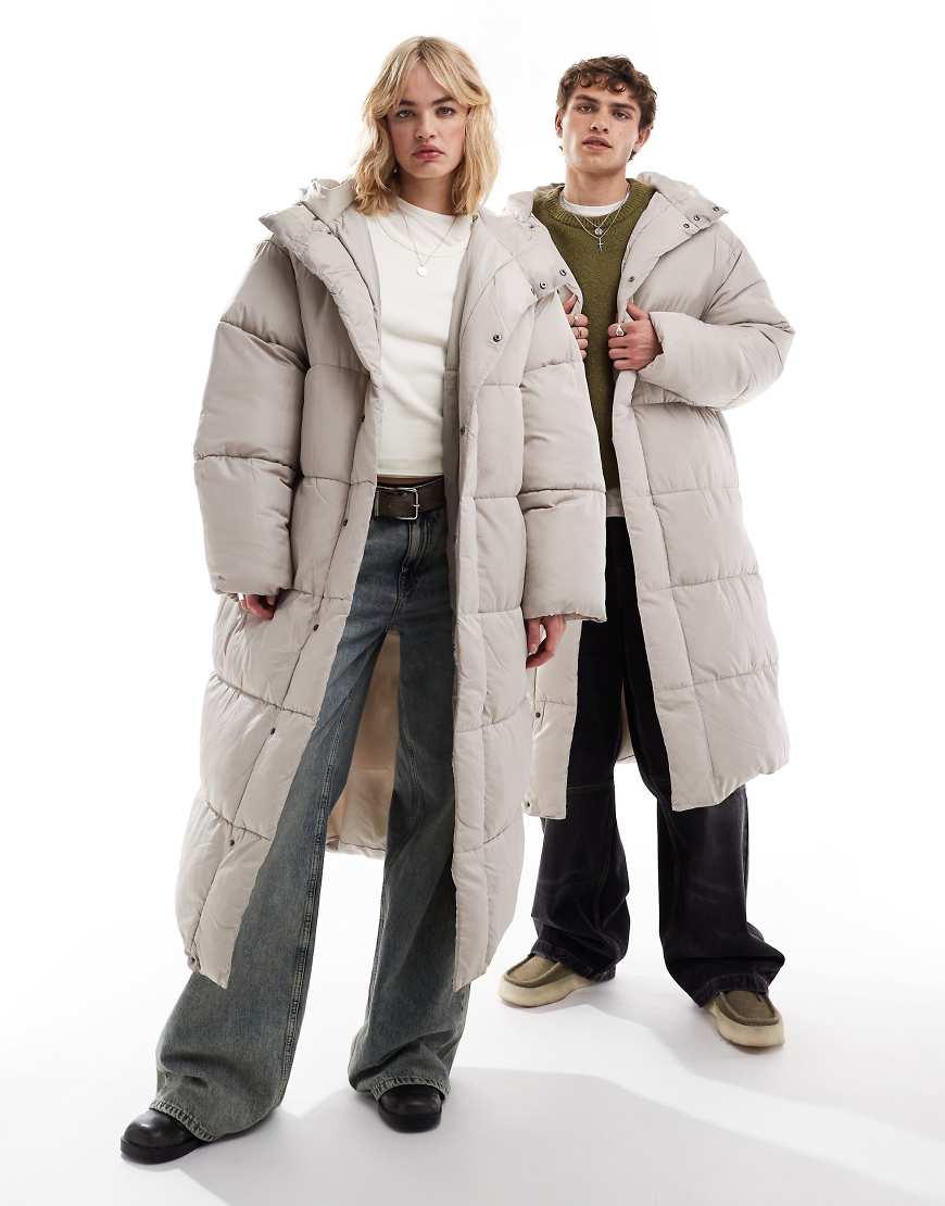 Collusion Unisex Maxi Puffer Jacket With Hood in White Lyst UK