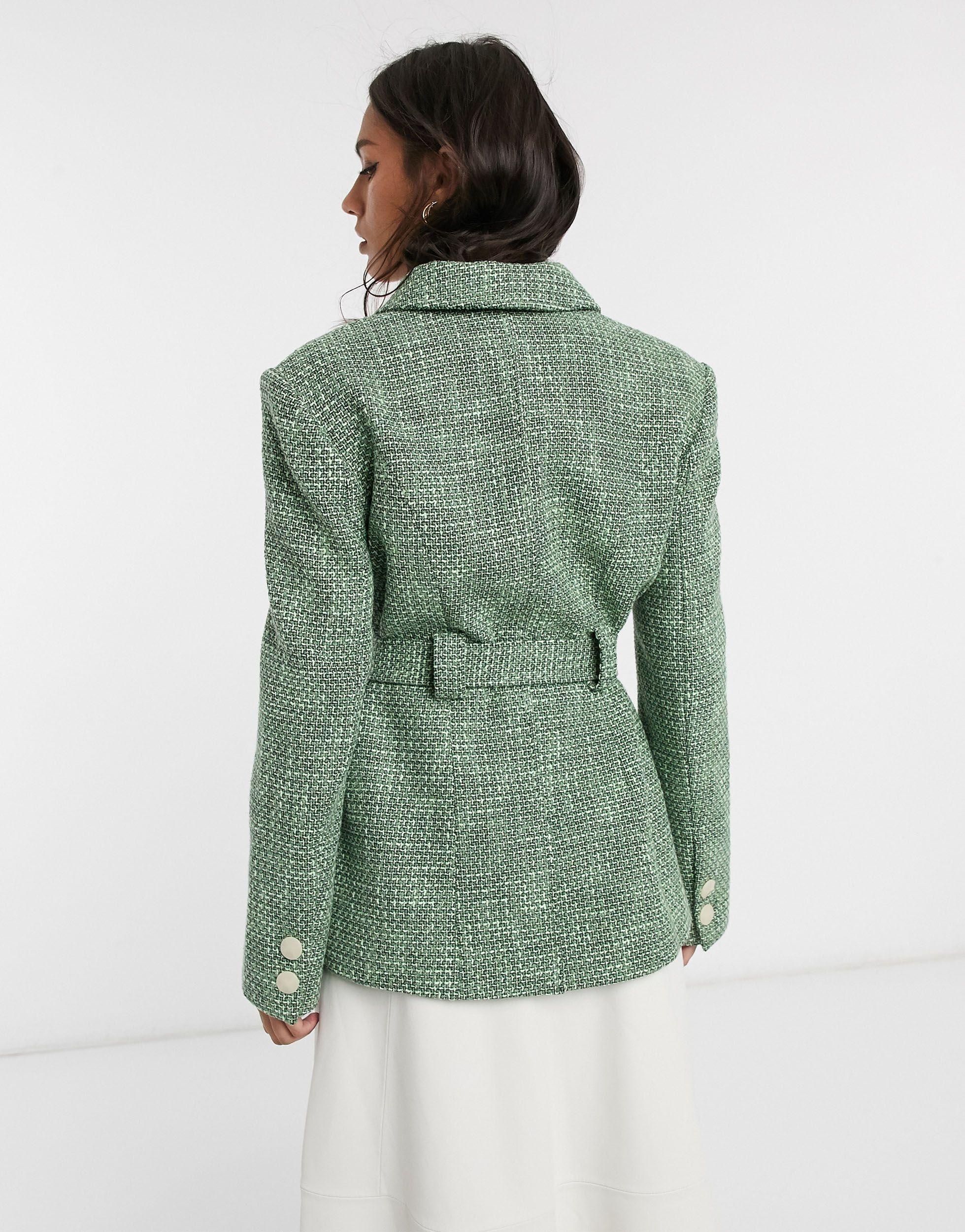 belted tweed jacket