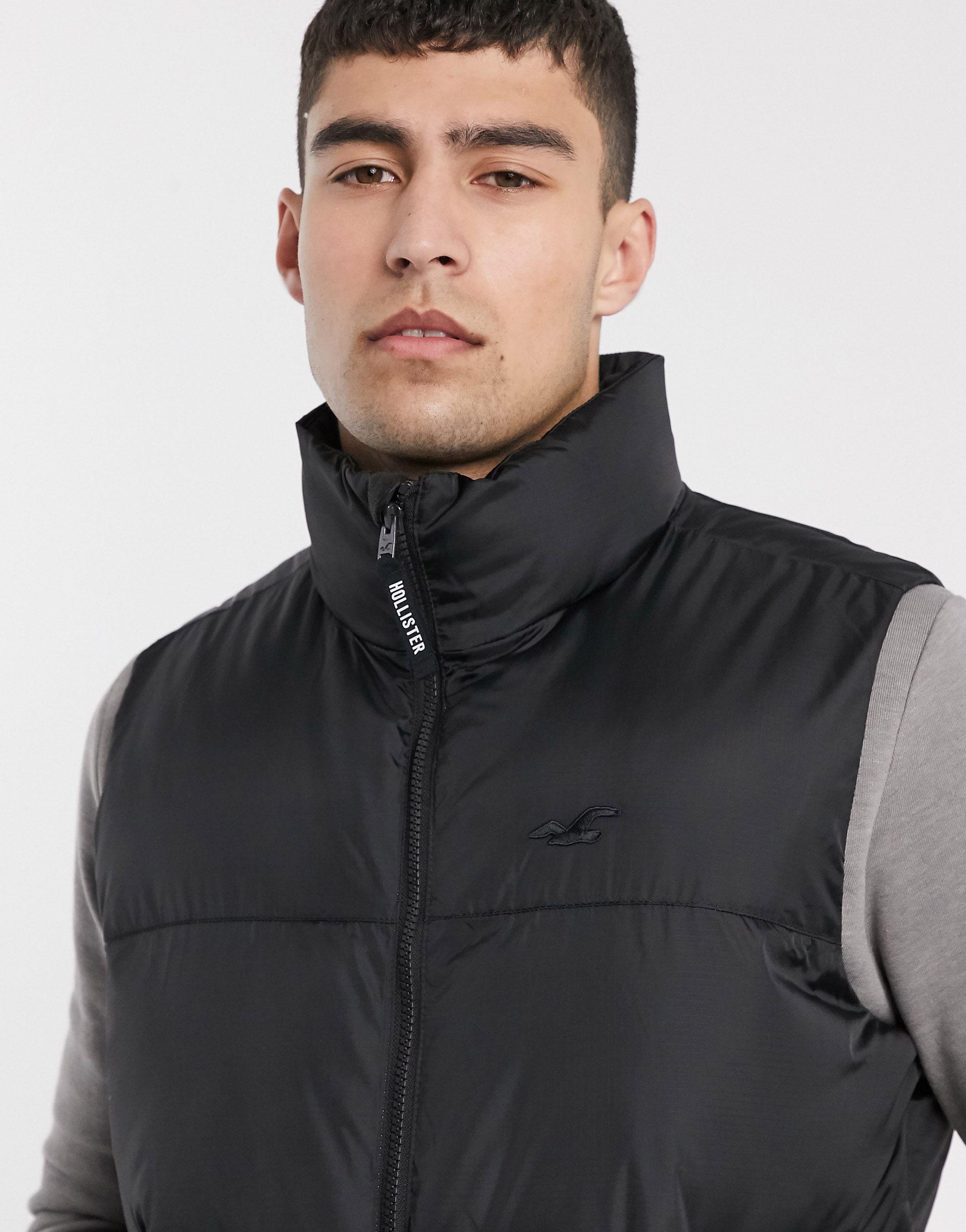 Piumino smanicato neroHollister in Materiale sintetico da Uomo colore Nero  | Lyst
