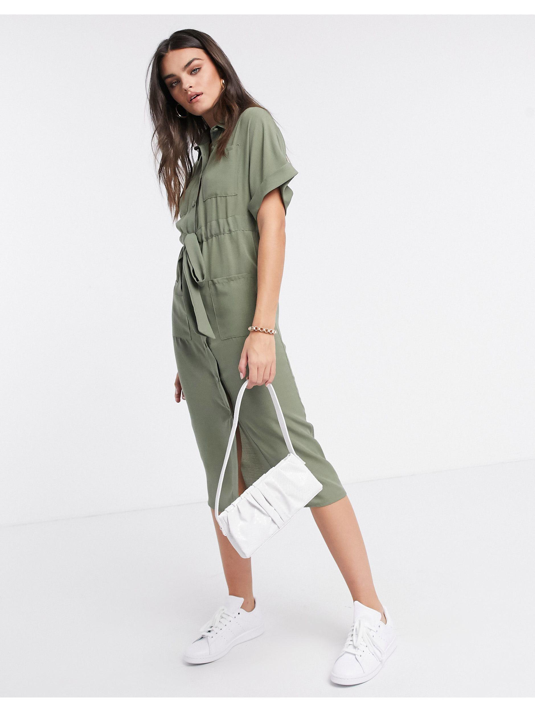 ASOS Utility Midi Shirt Dress With 