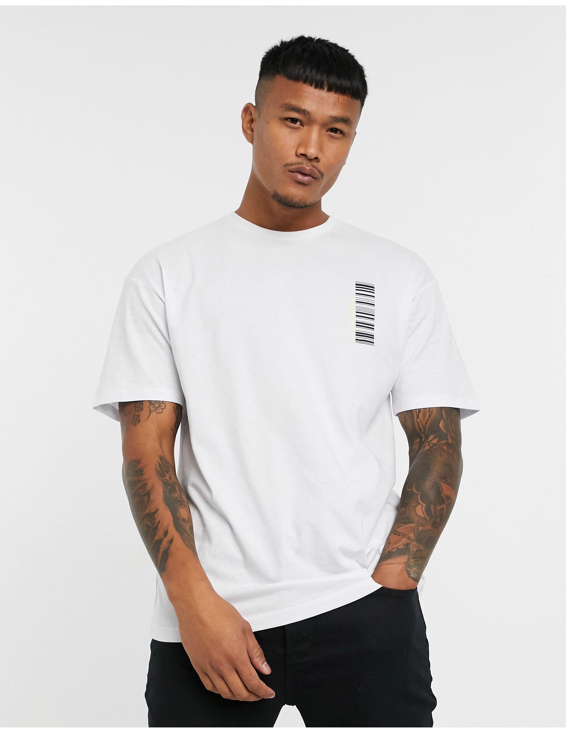 Jack & Jones Cotton Core Boxy T-shirt With Barcode Back Print in White for  Men | Lyst