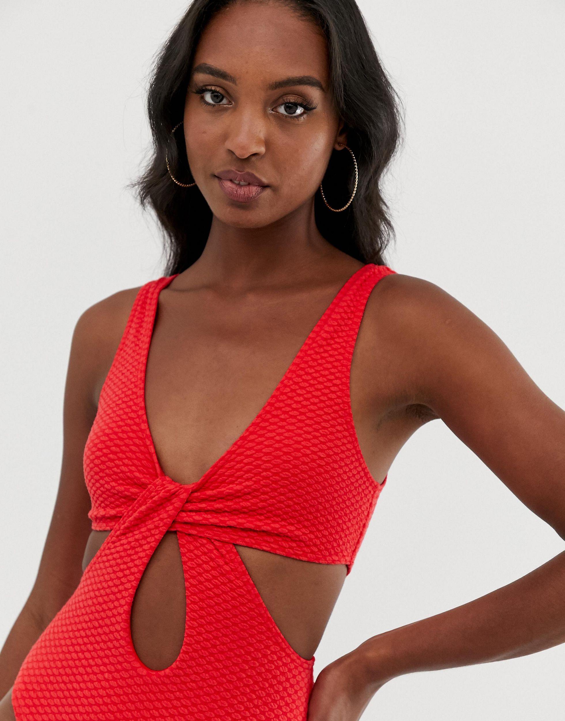 tall red swimsuit