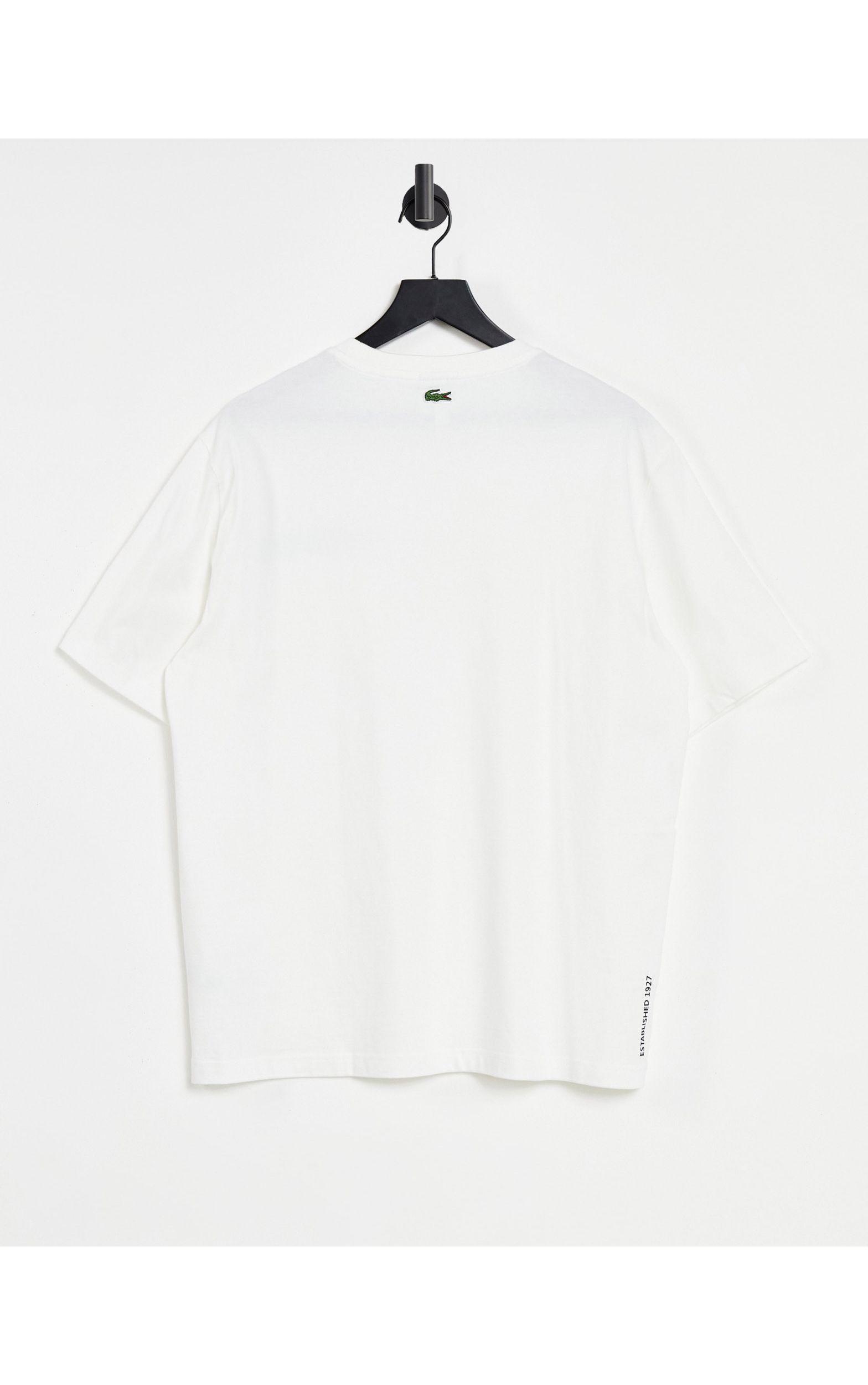 Lacoste Oversized T-shirt With Logo Pocket Detail in White for Men 