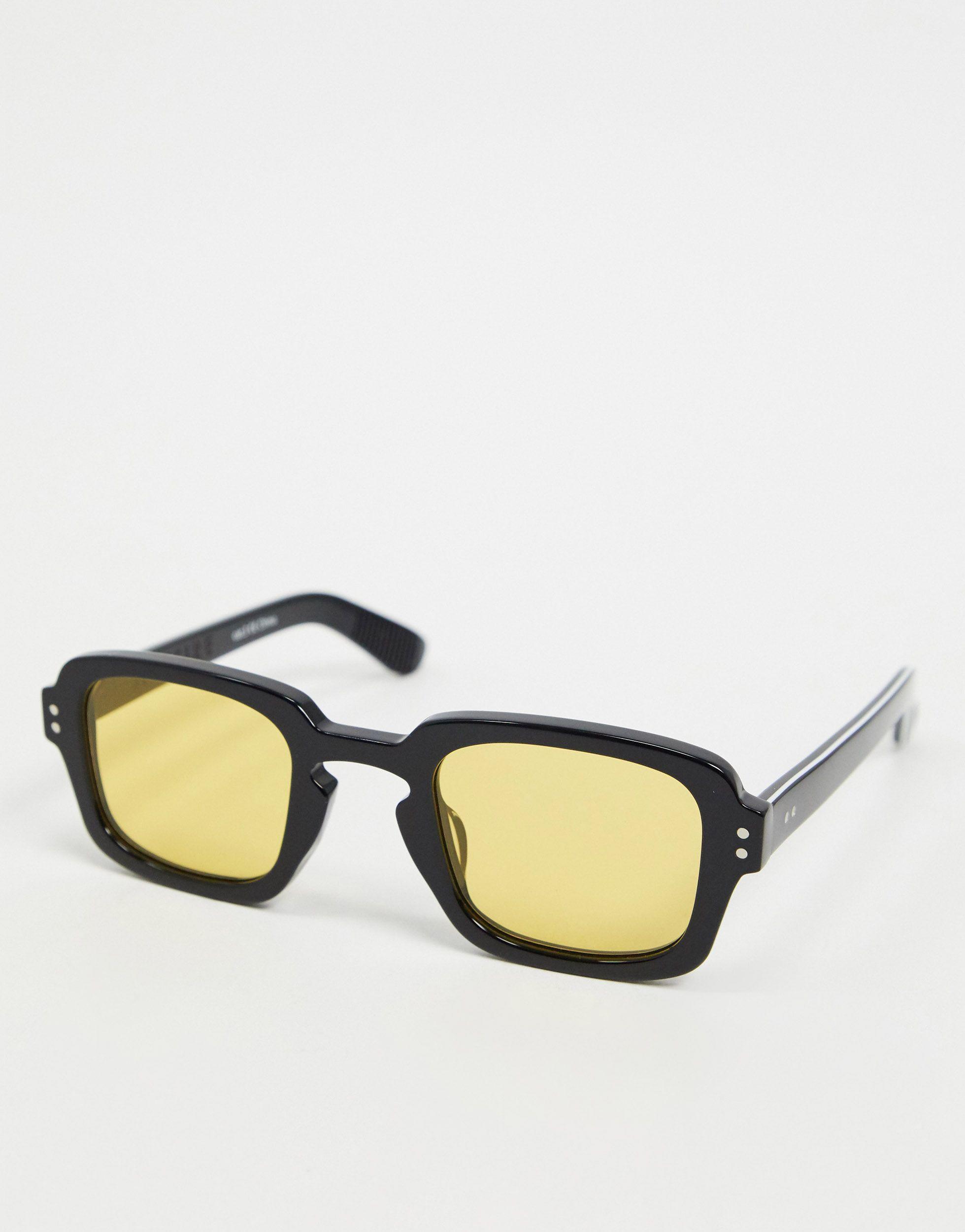 Cut fifteen - occhiali da sole squadrati neri con lenti gialle anni '70 di  Spitfire da Uomo | Lyst