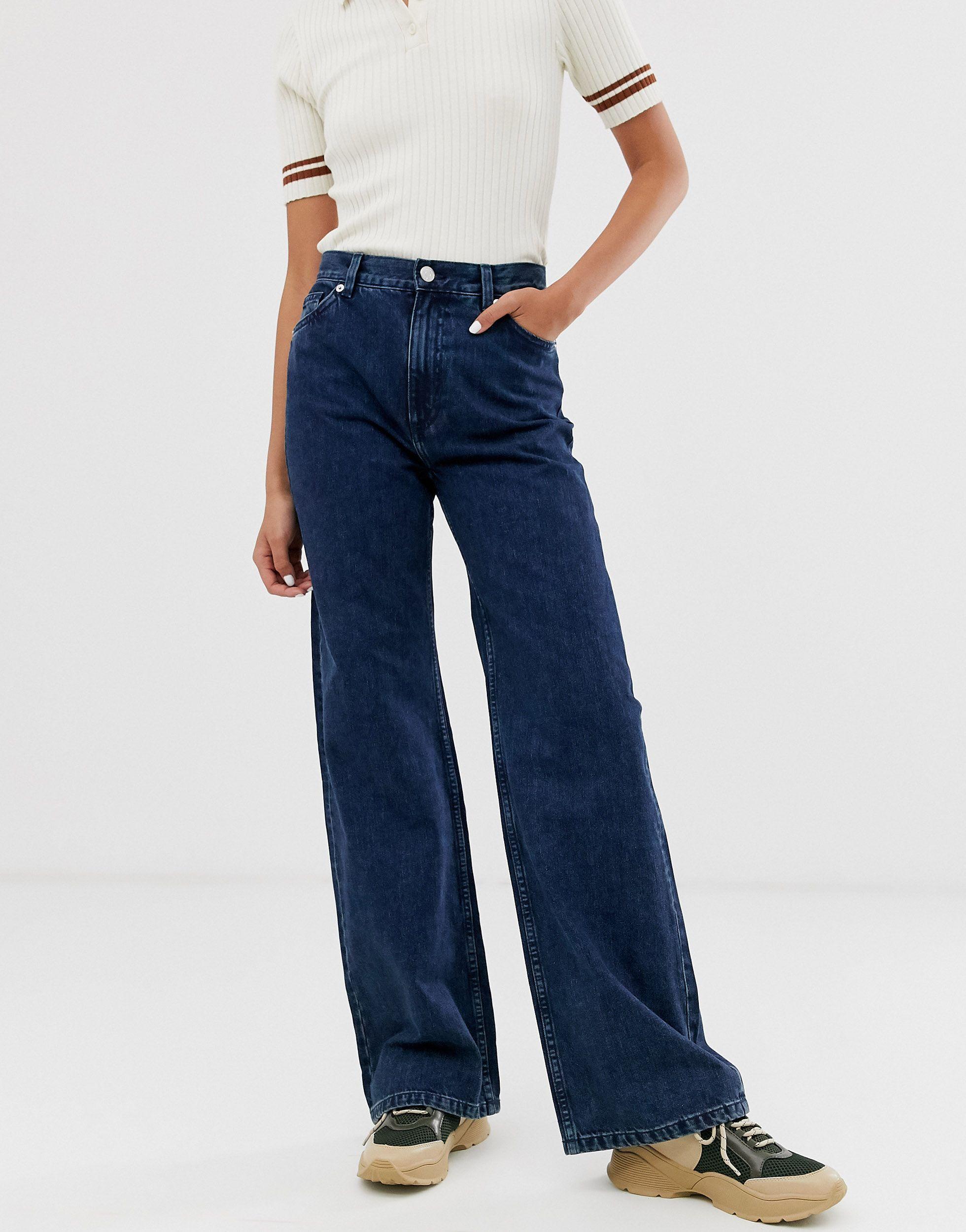 Monki Denim Yoko - Jeans Met Wijde Pijpen Van Biologisch Katoen in het  Blauw | Lyst NL