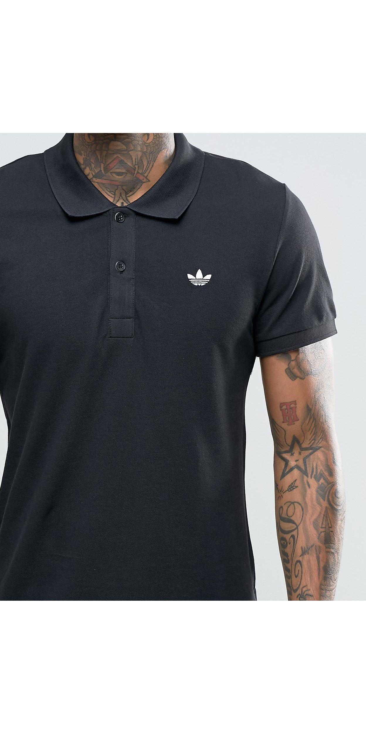 adidas Originals Trefoil Polo Shirt Ab8298 in Black for Men | Lyst