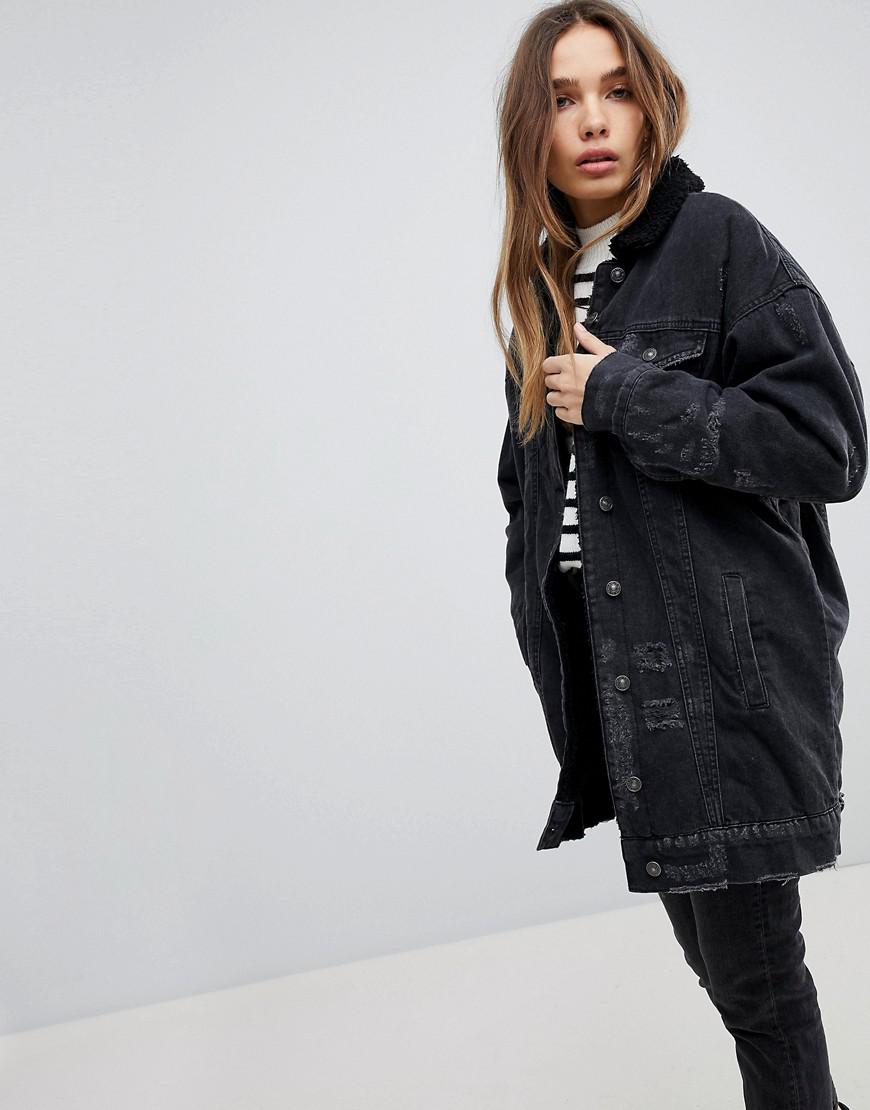 long black denim jacket