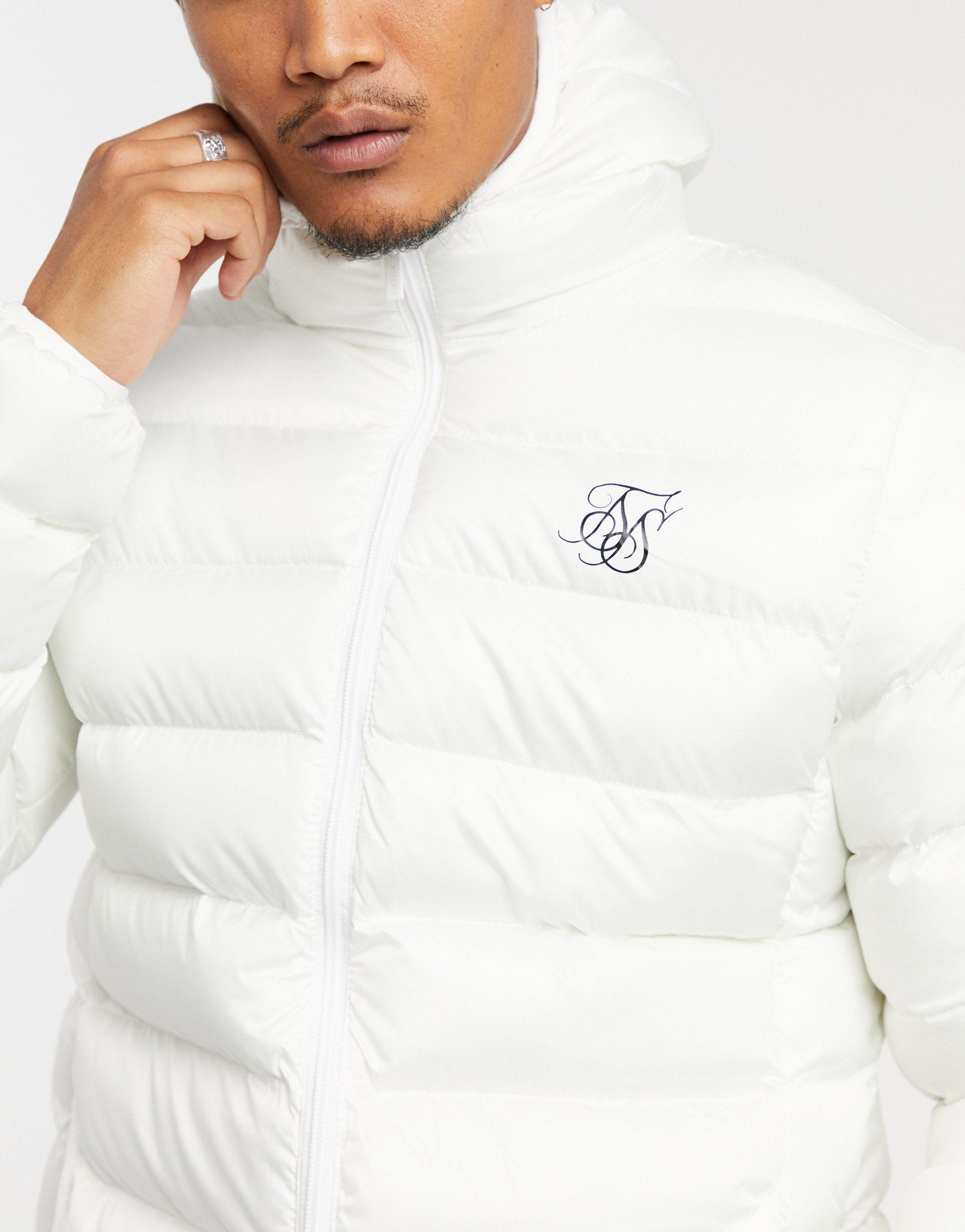 SIKSILK Puffer Jacket With Hood in White for Men | Lyst