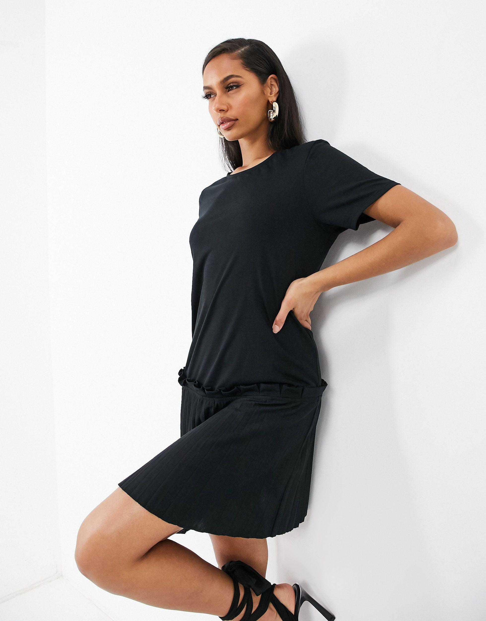 ASOS Mini T-shirt Dress With Pleated ...