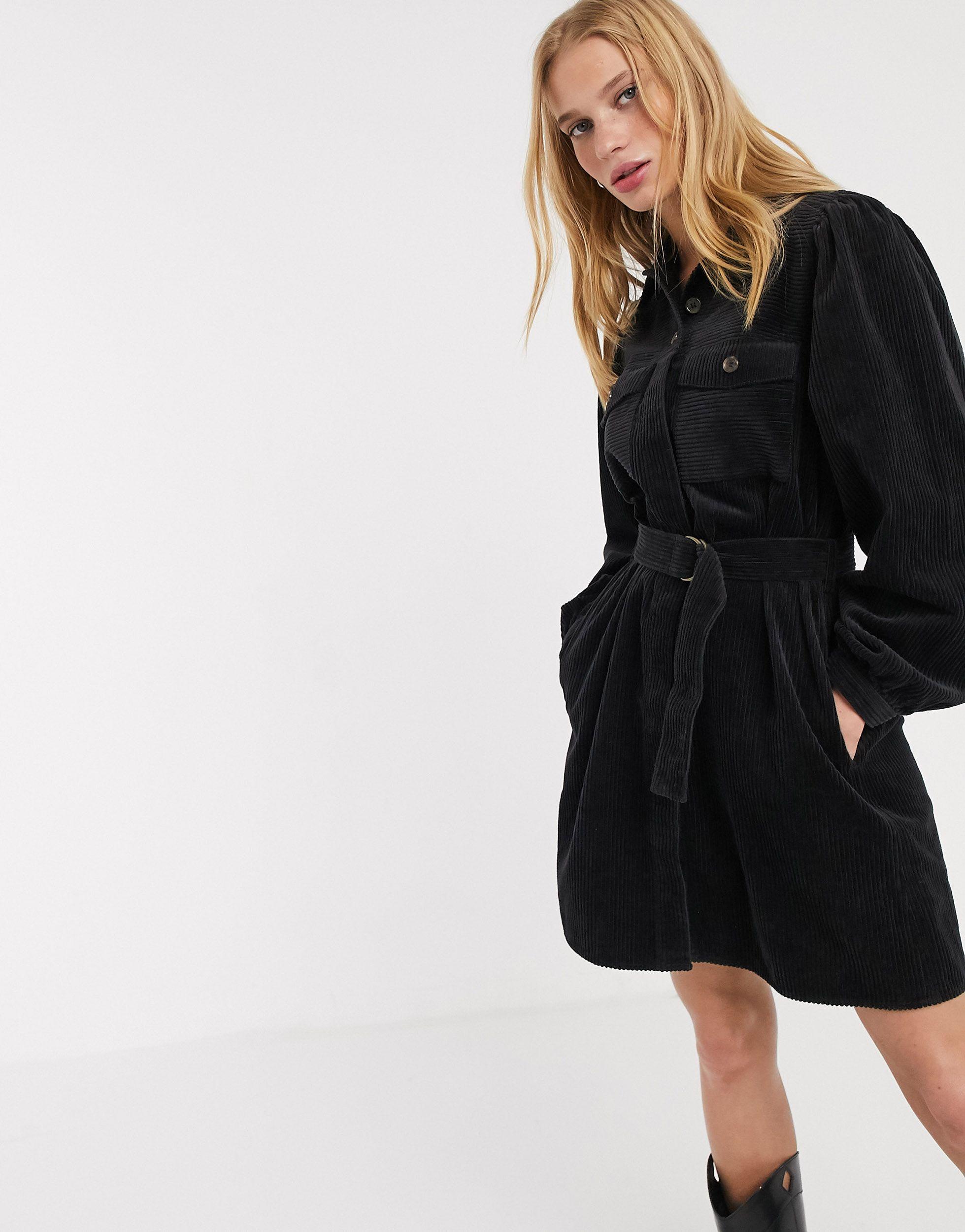 corduroy belted dress