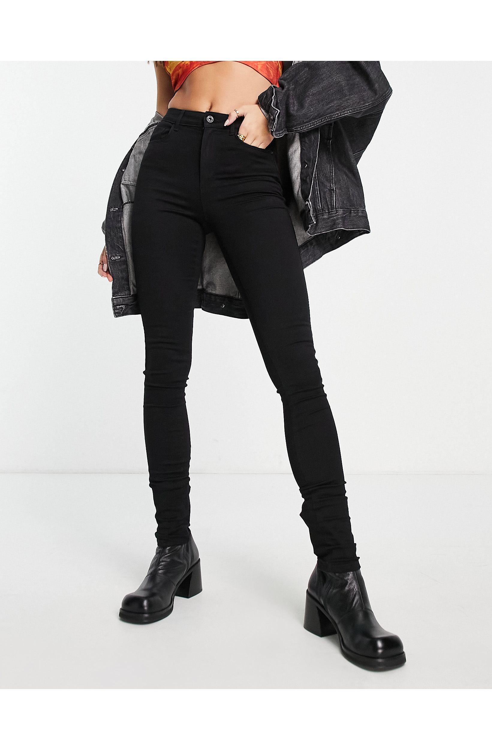 ONLY Royal High Waisted Skinny Jeans in Black | Lyst