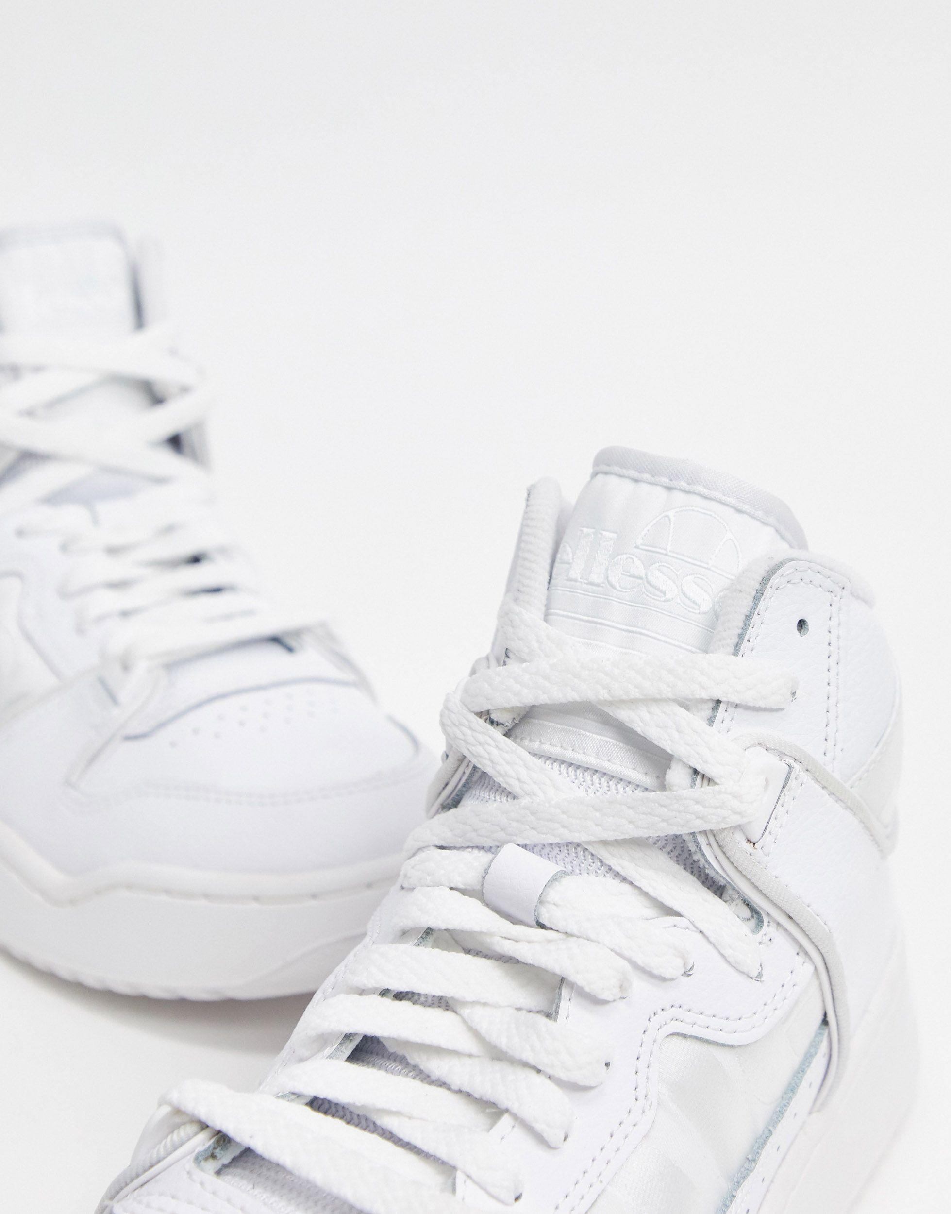 Ellesse Assist High Top Leather Sneakers in White for Men | Lyst
