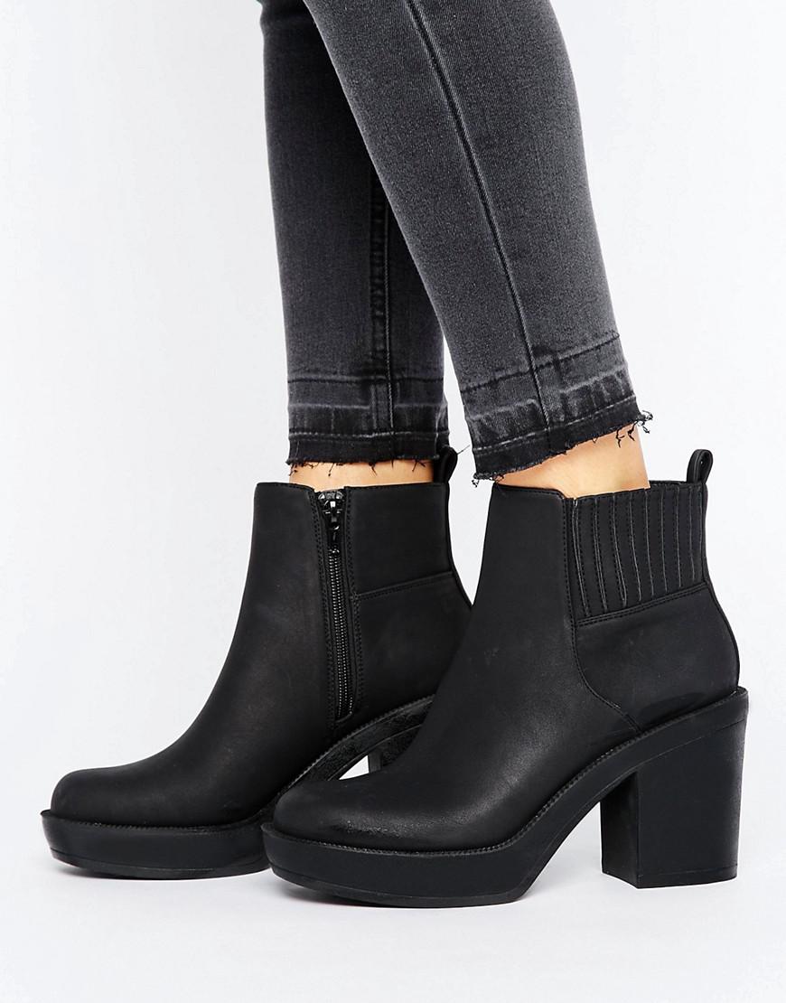 ASOS Enchanter Chunky Ankle Boots in Black - Lyst