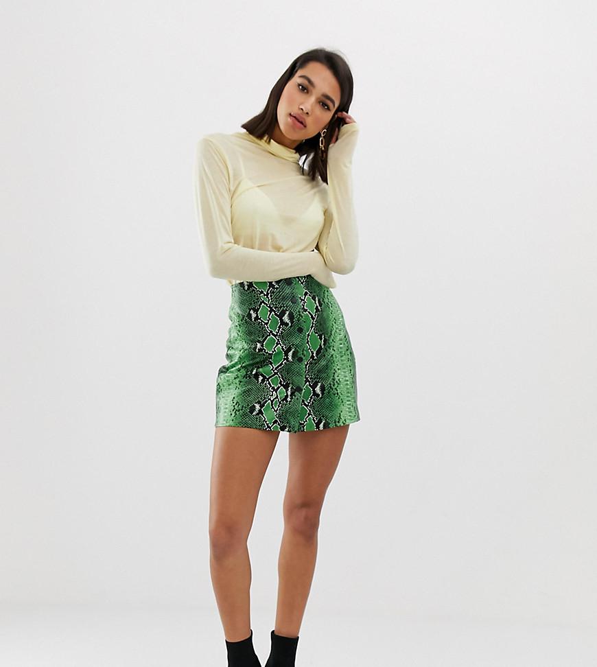 green snake mini skirt