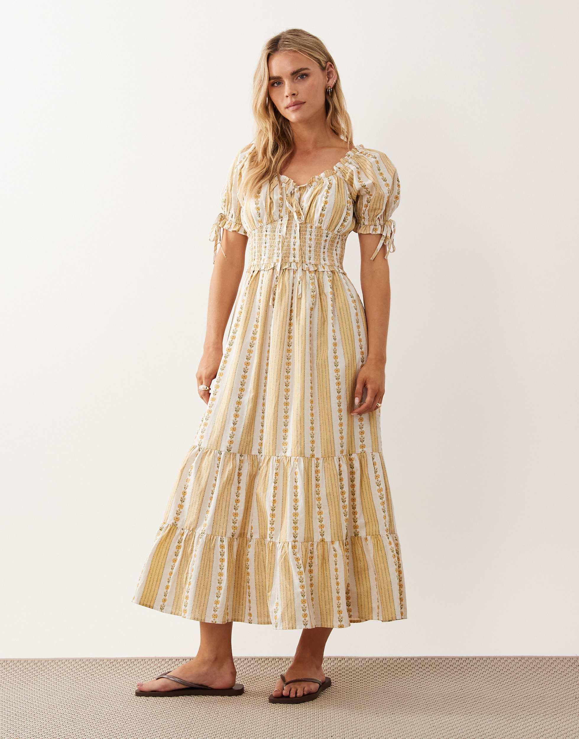miss selfridge midi dress Miss Selfridge lace and ruffle detail midi dress in ivory
