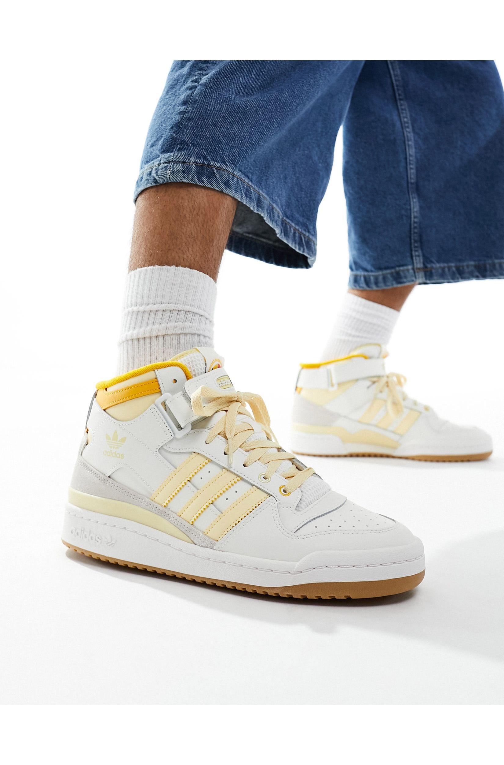 Forum - sneakers alte bianche e gialle di adidas Originals in Blu | Lyst