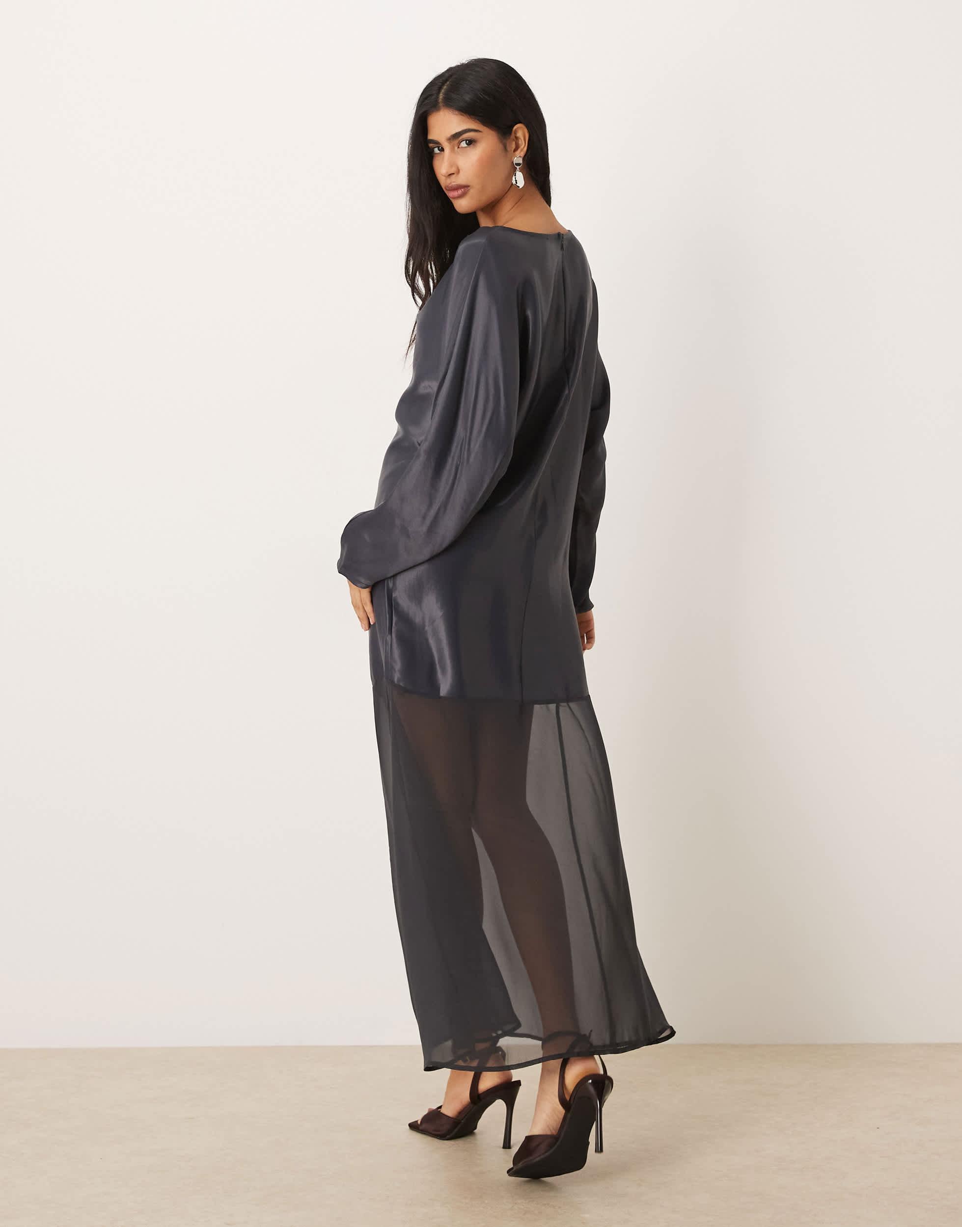 sachin and babi light blue dress Sybe Cut Batwing Sleeve Mini Dress in Black , Long Sleeve