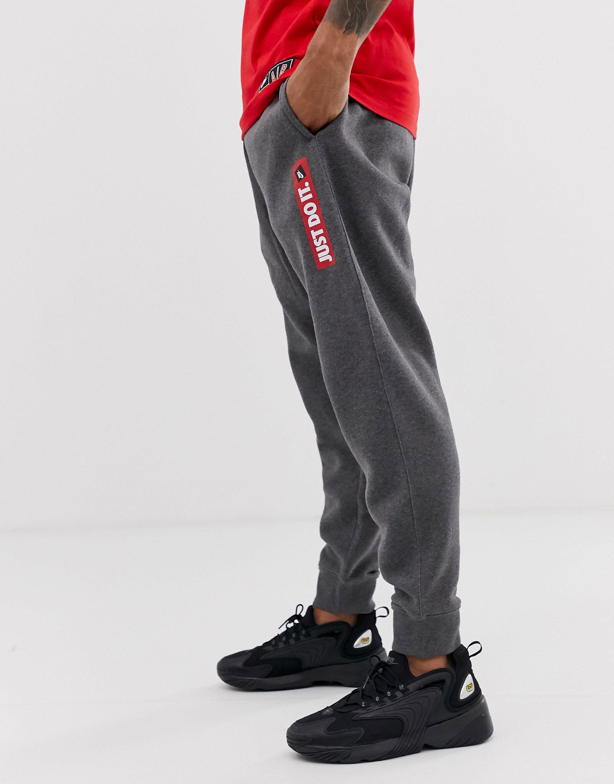 Nike Baumwolle – Just Do It – e Jogginghose mit Logo-Etikett in Grau für  Herren - Lyst
