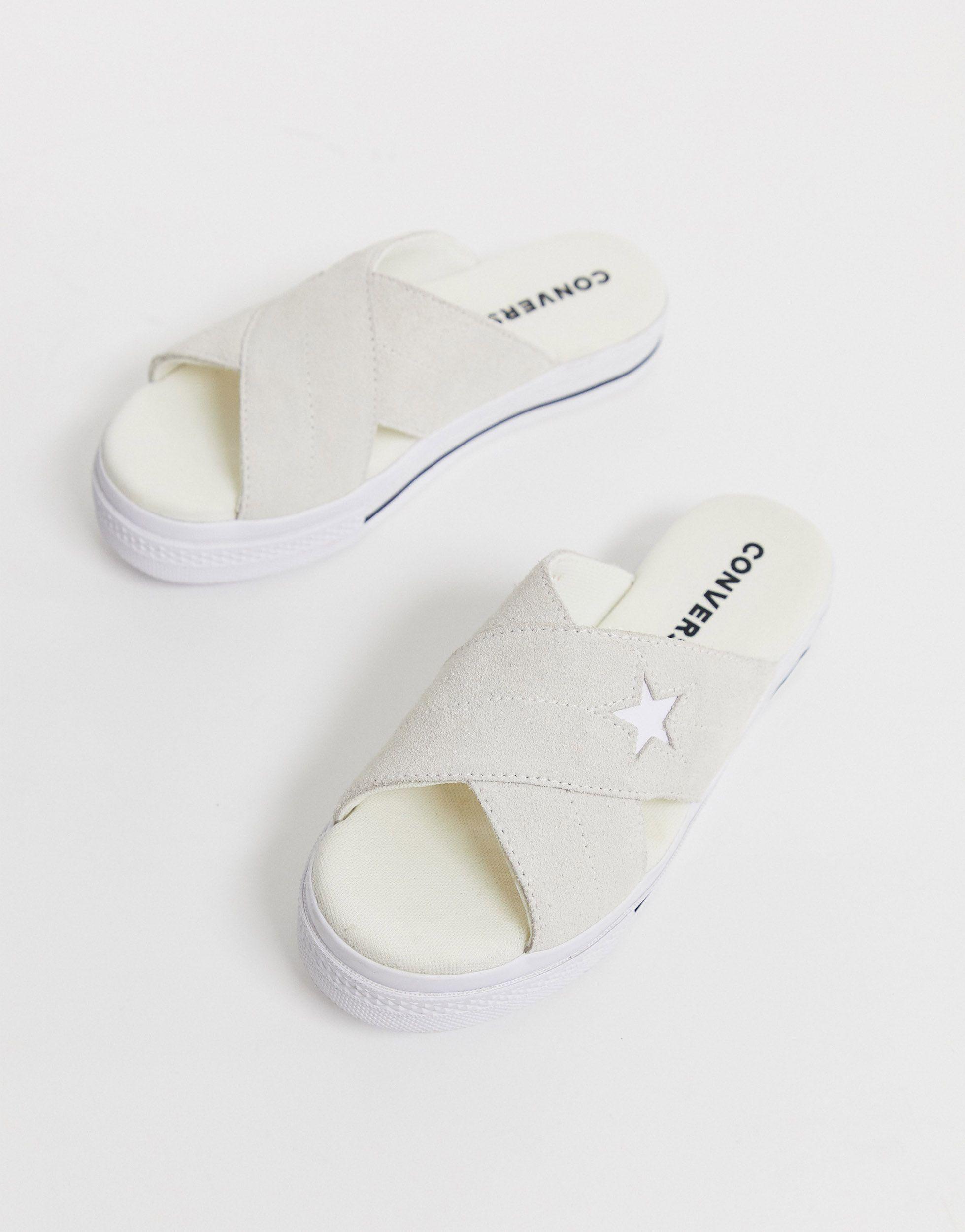 Converse Leather One Star Sandals | Lyst