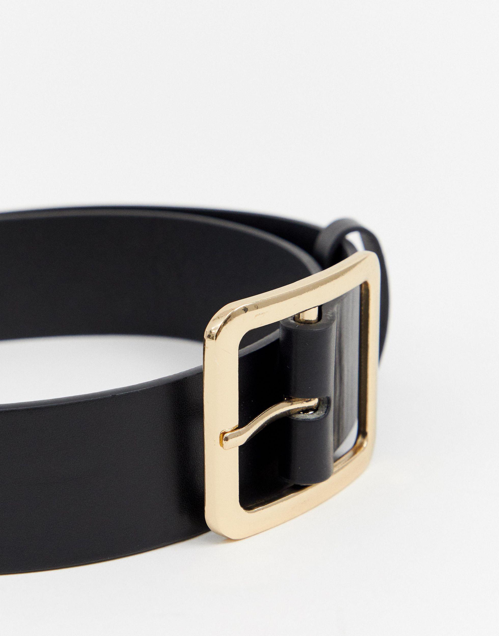 Square Reversible Belt Black Camel / 40