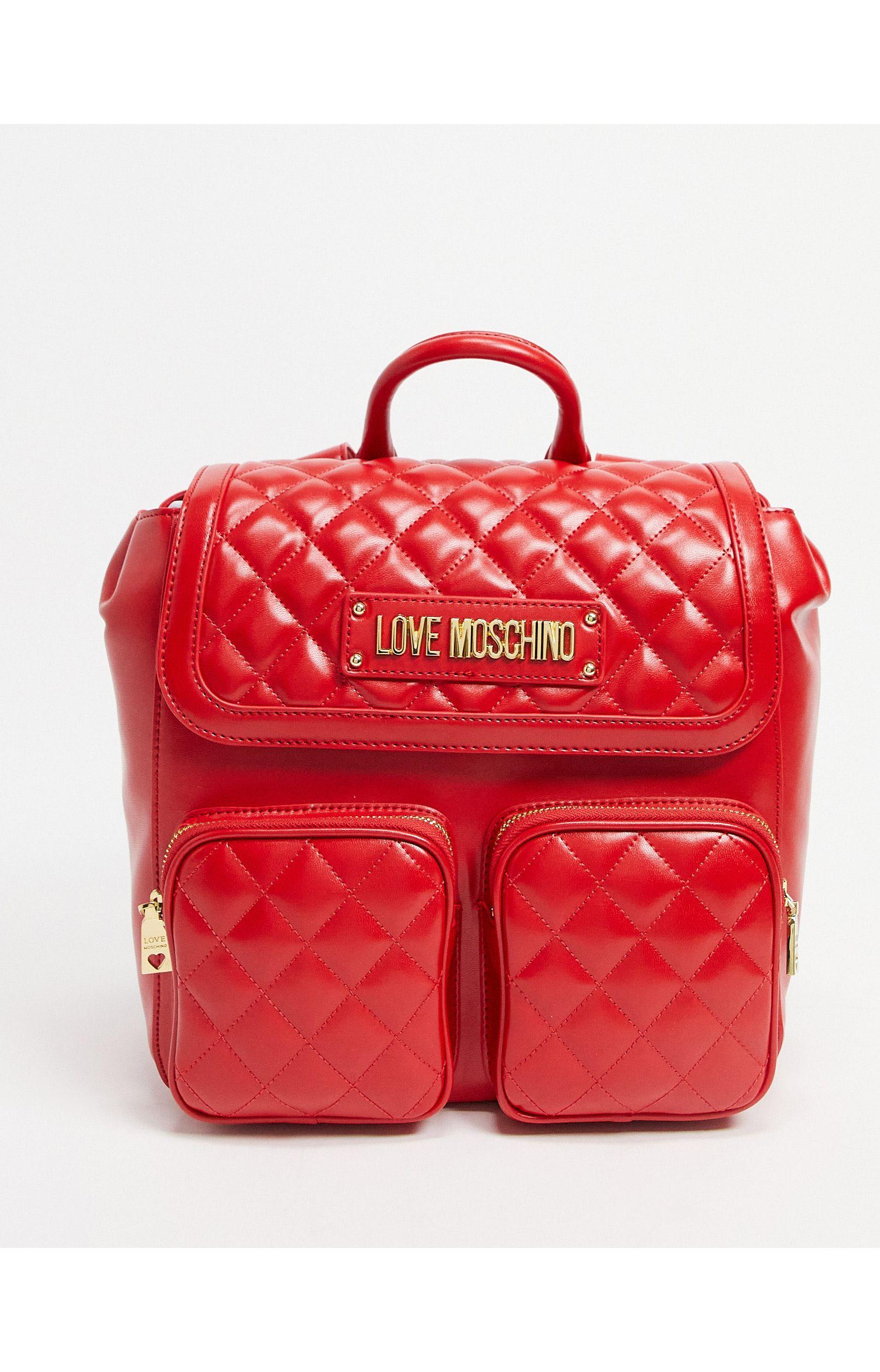 moschino red backpack