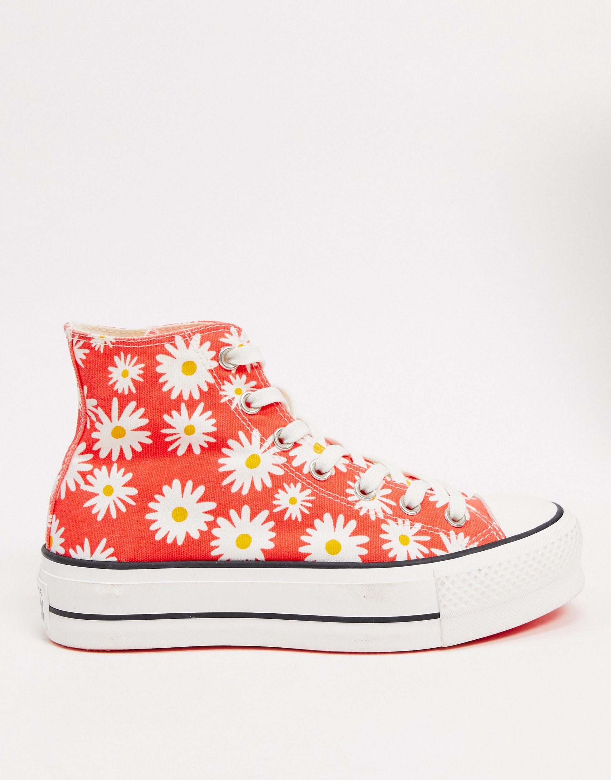 women's camp daisies platform chuck taylor all star high top