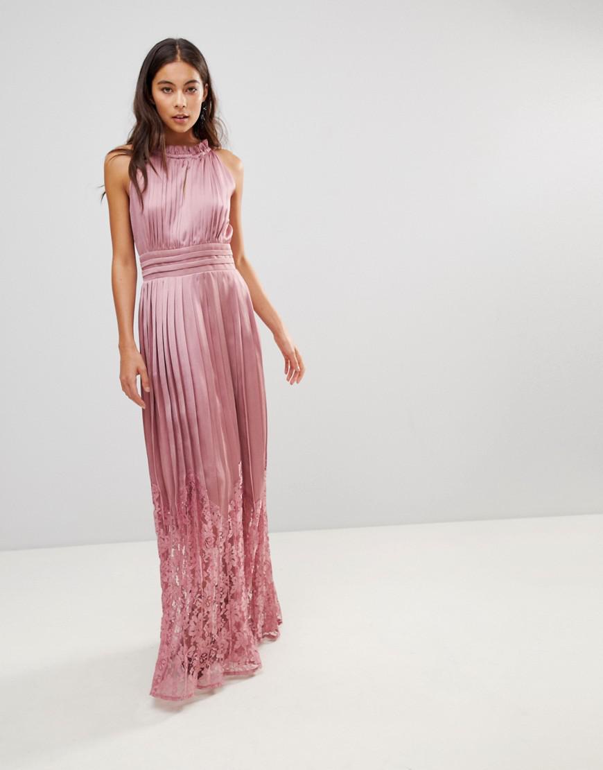 pleated skirt maxi dress