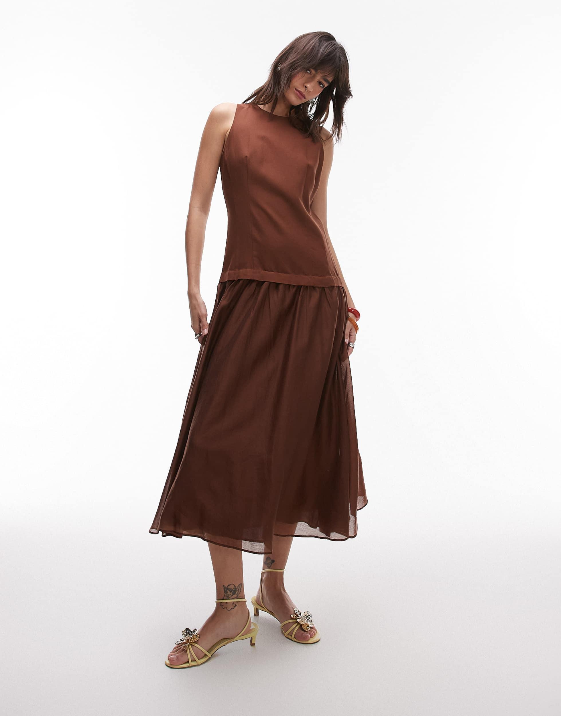 brown dress mango Odessa Maxi Dress - Mango
