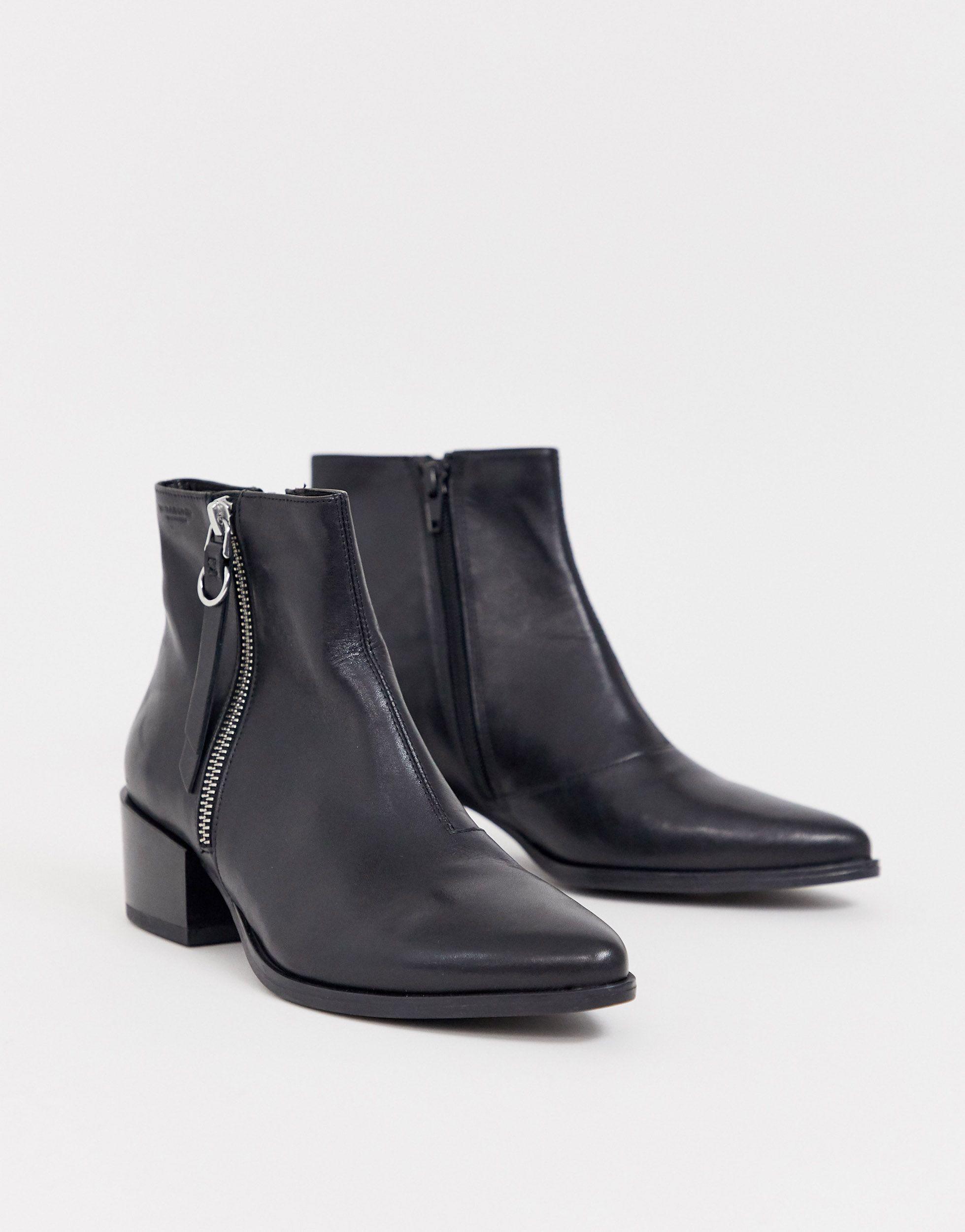 Vagabond Shoemakers Marja Leather Heeled Ankle Boots in Black | Lyst