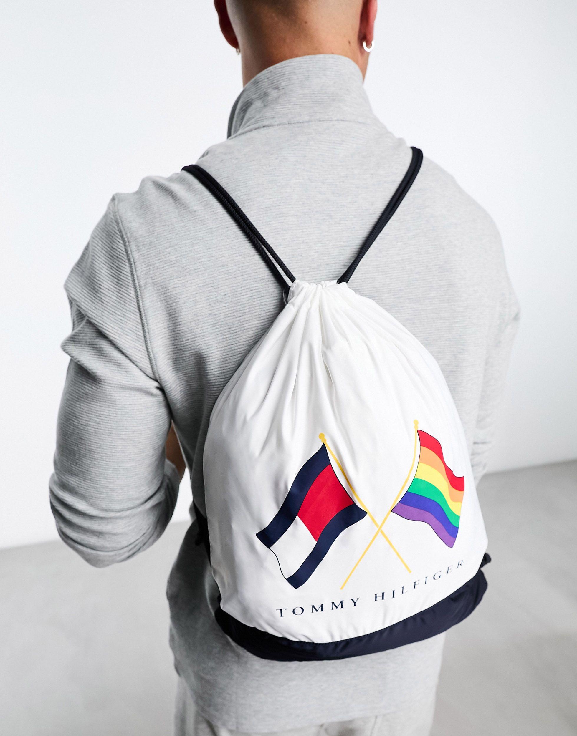 Tommy Hilfiger Pride Drawstring Bag in Gray for Men | Lyst