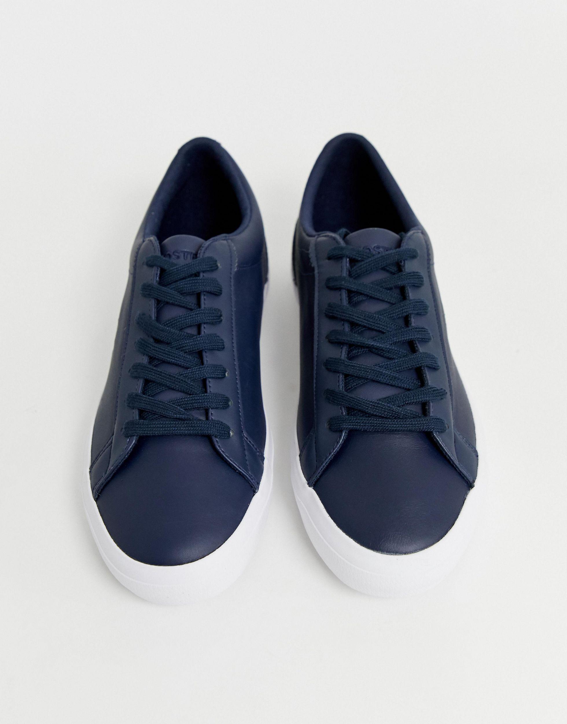 lacoste lerond navy leather