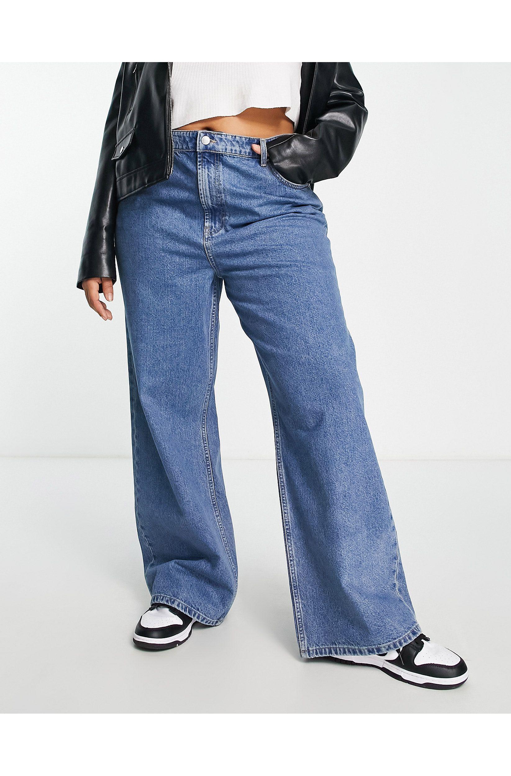 ASOS Asos Design Curve Dad Jeans in Blue | Lyst